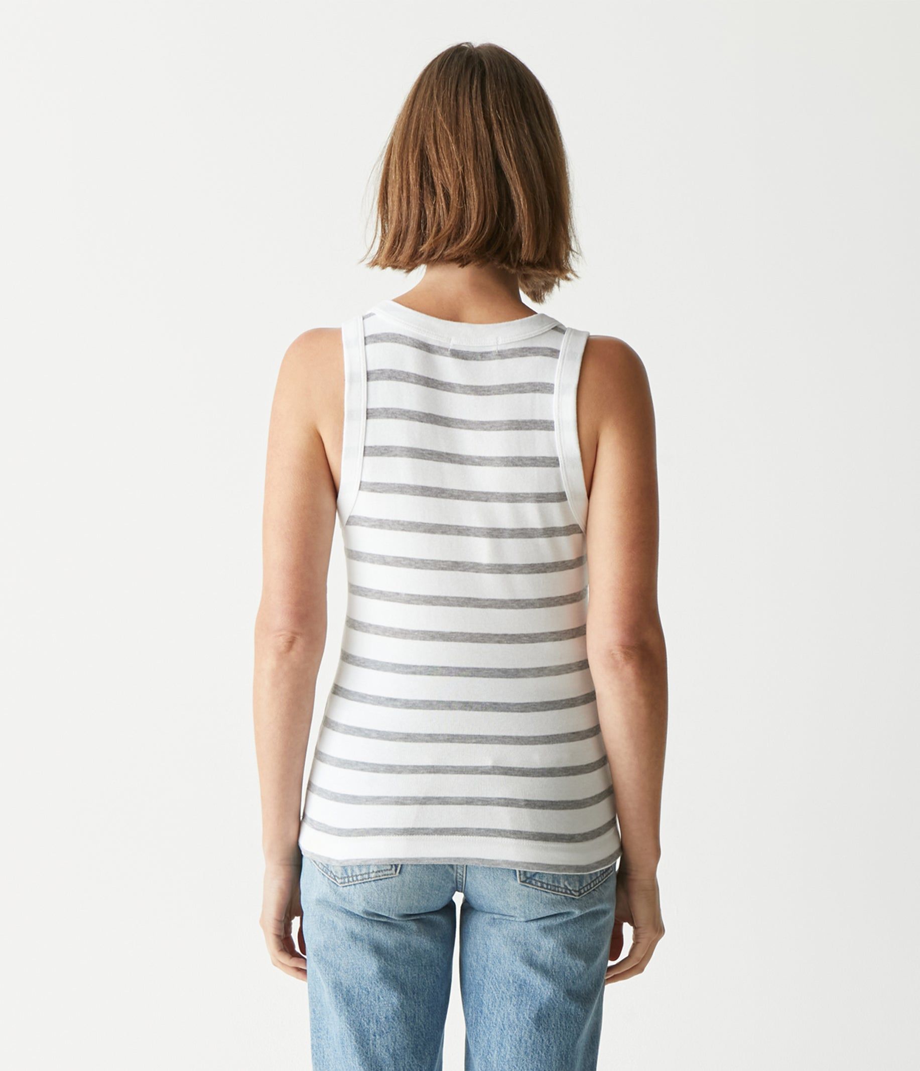 Maya Striped V-Neck Tank sold by Michael Stars product image thumbnail 4