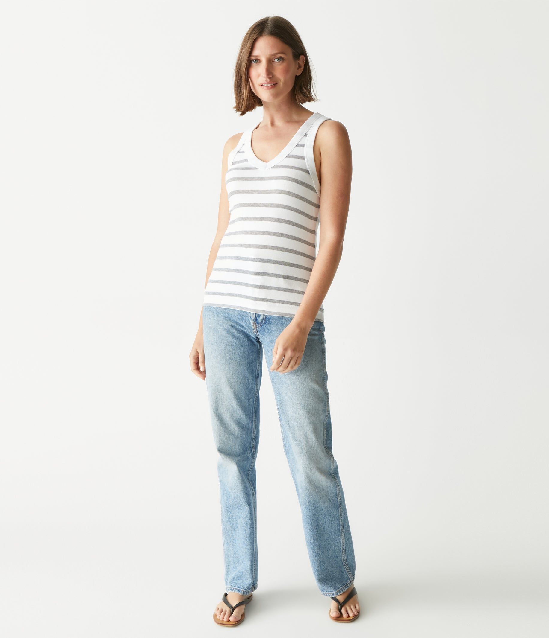 Maya Striped V-Neck Tank sold by Michael Stars product image thumbnail 2