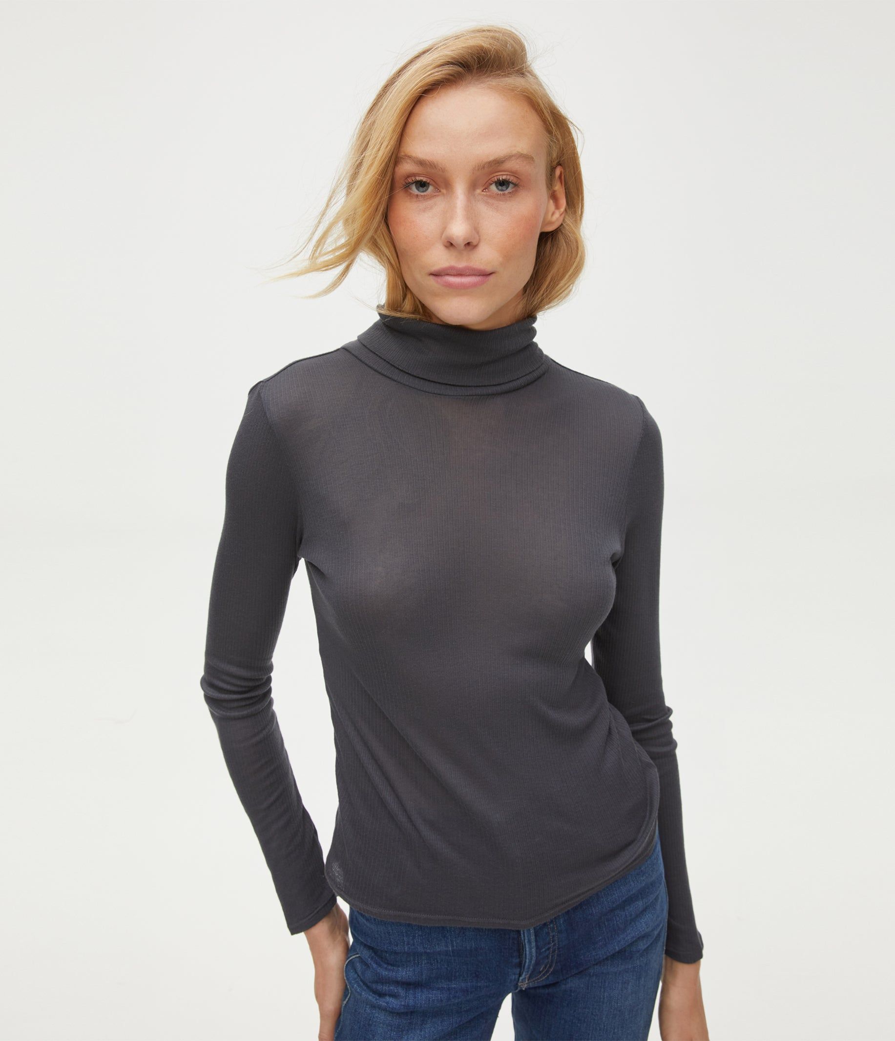 Alanis Ribbed Turtleneck Tee sold by Michael Stars product image thumbnail 21