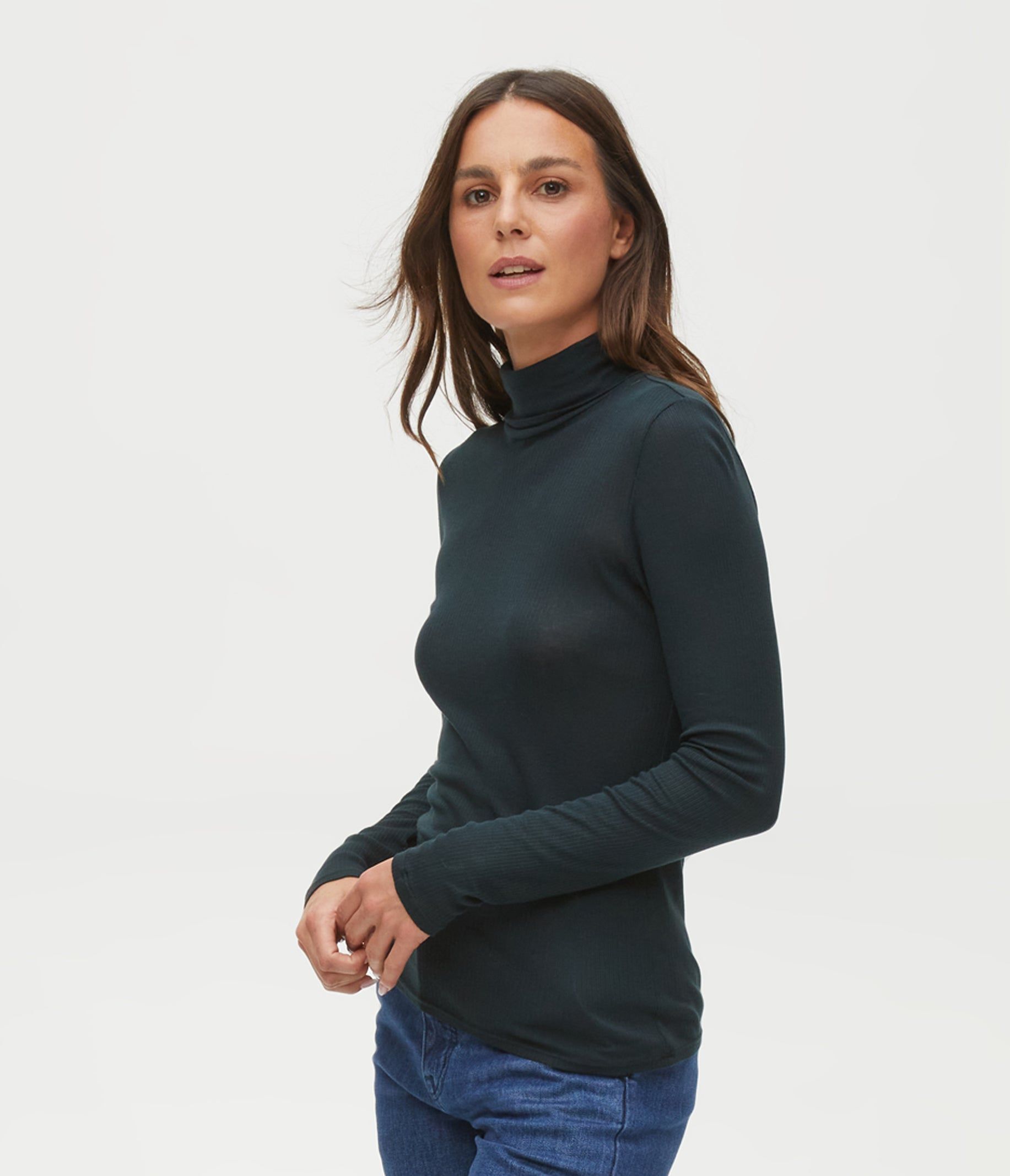 Alanis Ribbed Turtleneck Tee sold by Michael Stars product image thumbnail 19