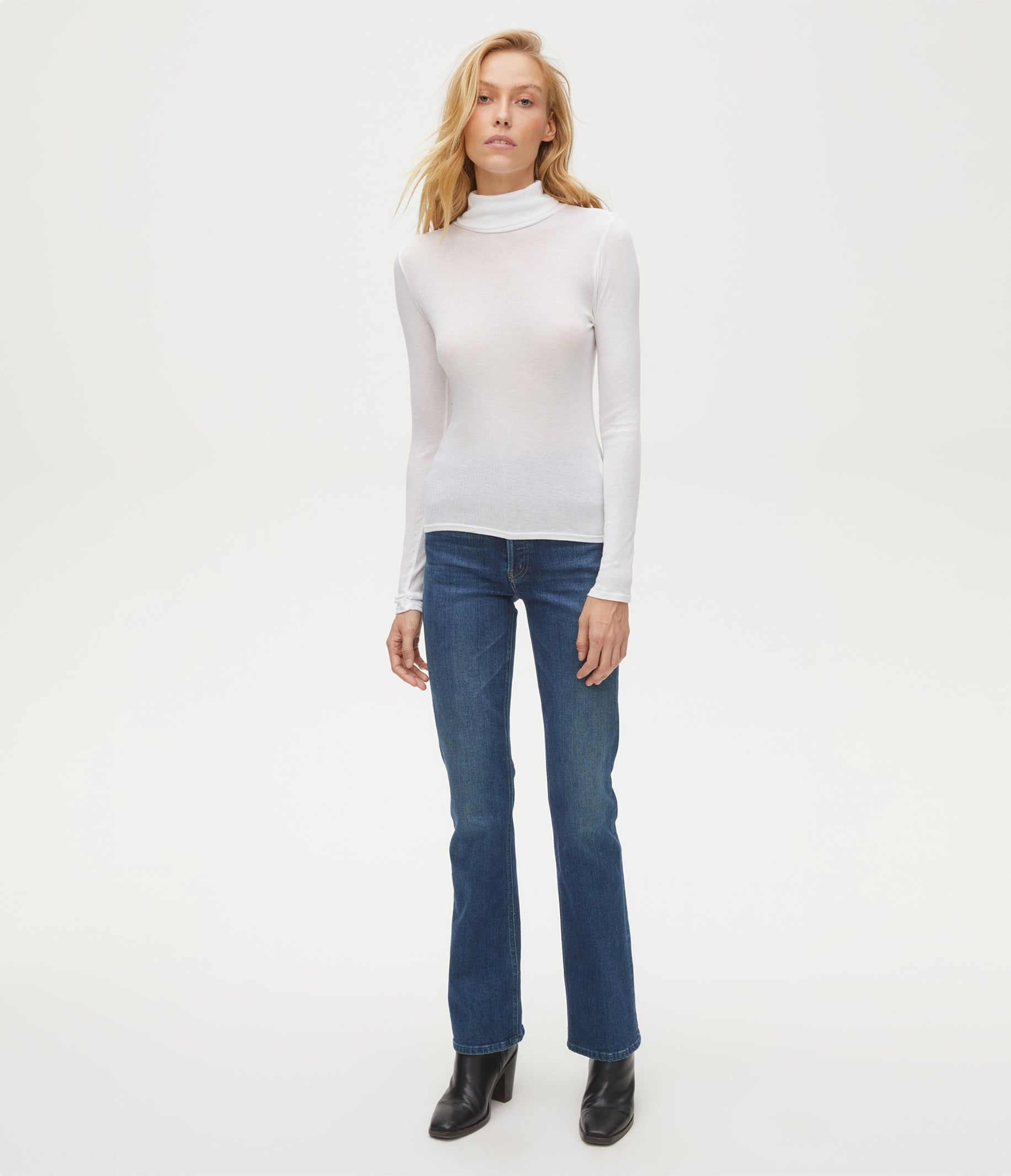 Alanis Ribbed Turtleneck Tee sold by Michael Stars product image thumbnail 2