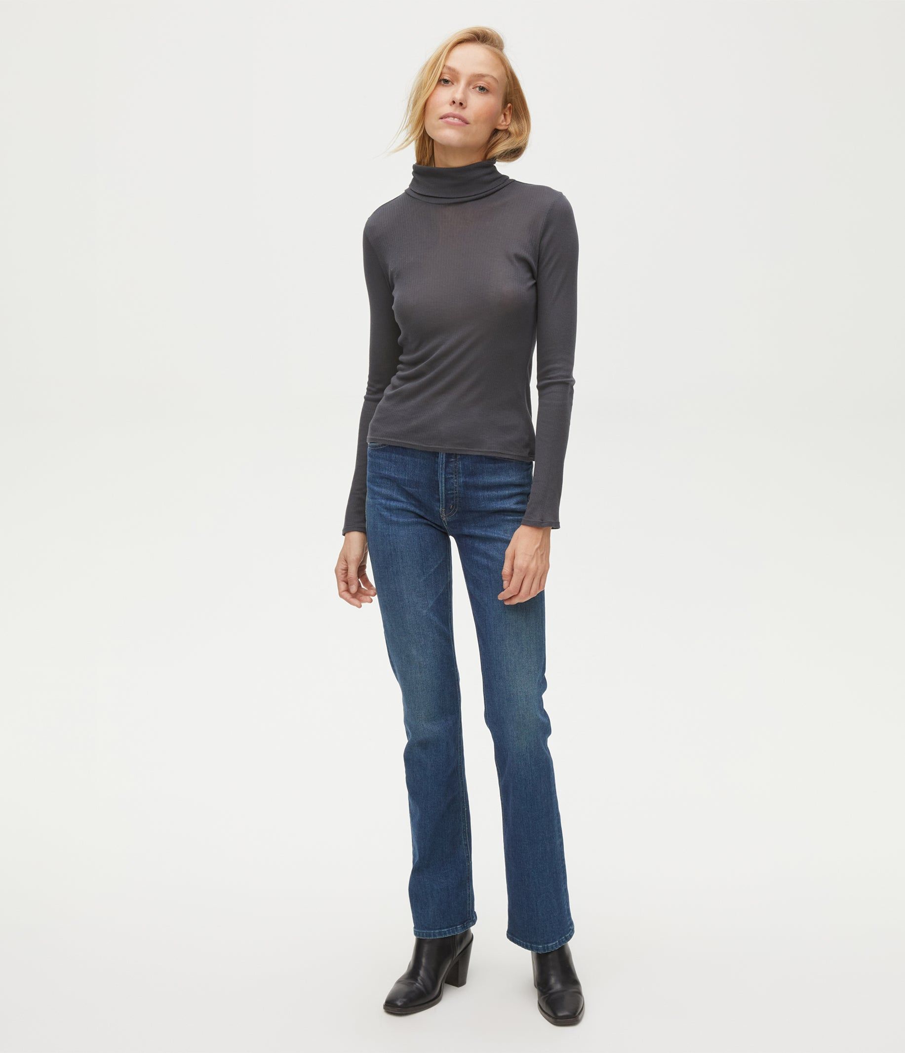 Alanis Ribbed Turtleneck Tee sold by Michael Stars product image thumbnail 22