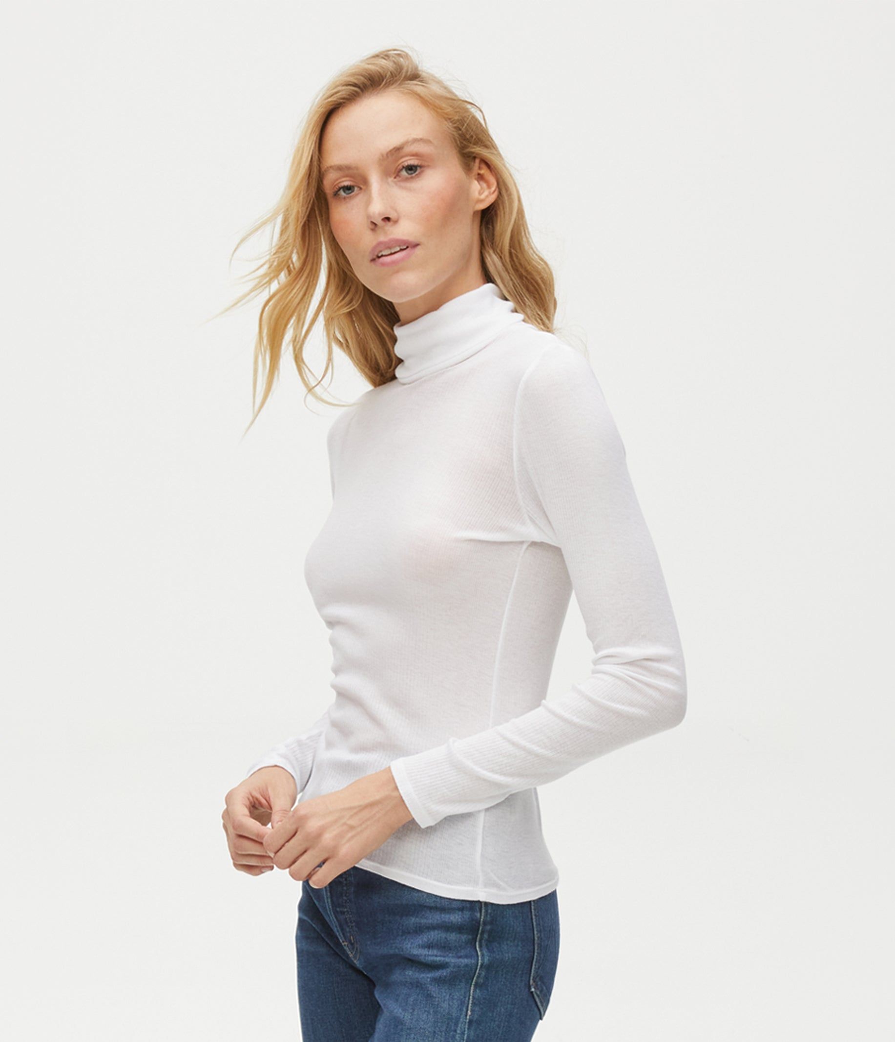 Alanis Ribbed Turtleneck Tee sold by Michael Stars product image thumbnail 3