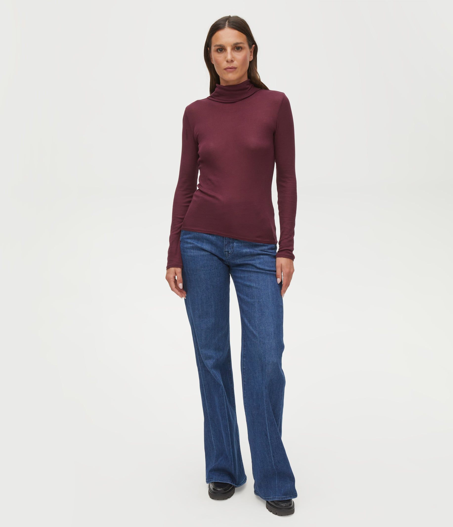 Alanis Ribbed Turtleneck Tee sold by Michael Stars product image thumbnail 14