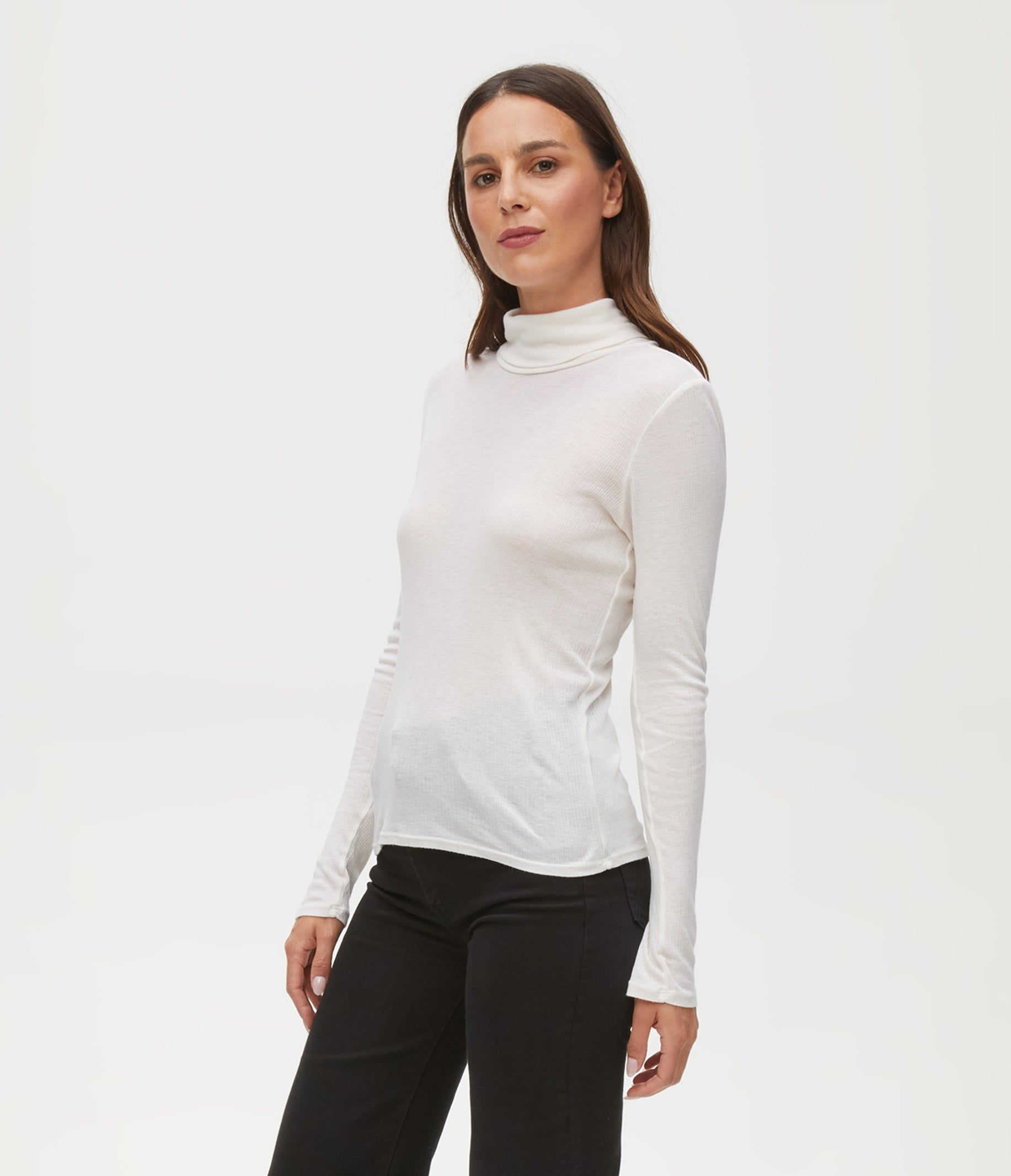 Alanis Ribbed Turtleneck Tee sold by Michael Stars product image thumbnail 7