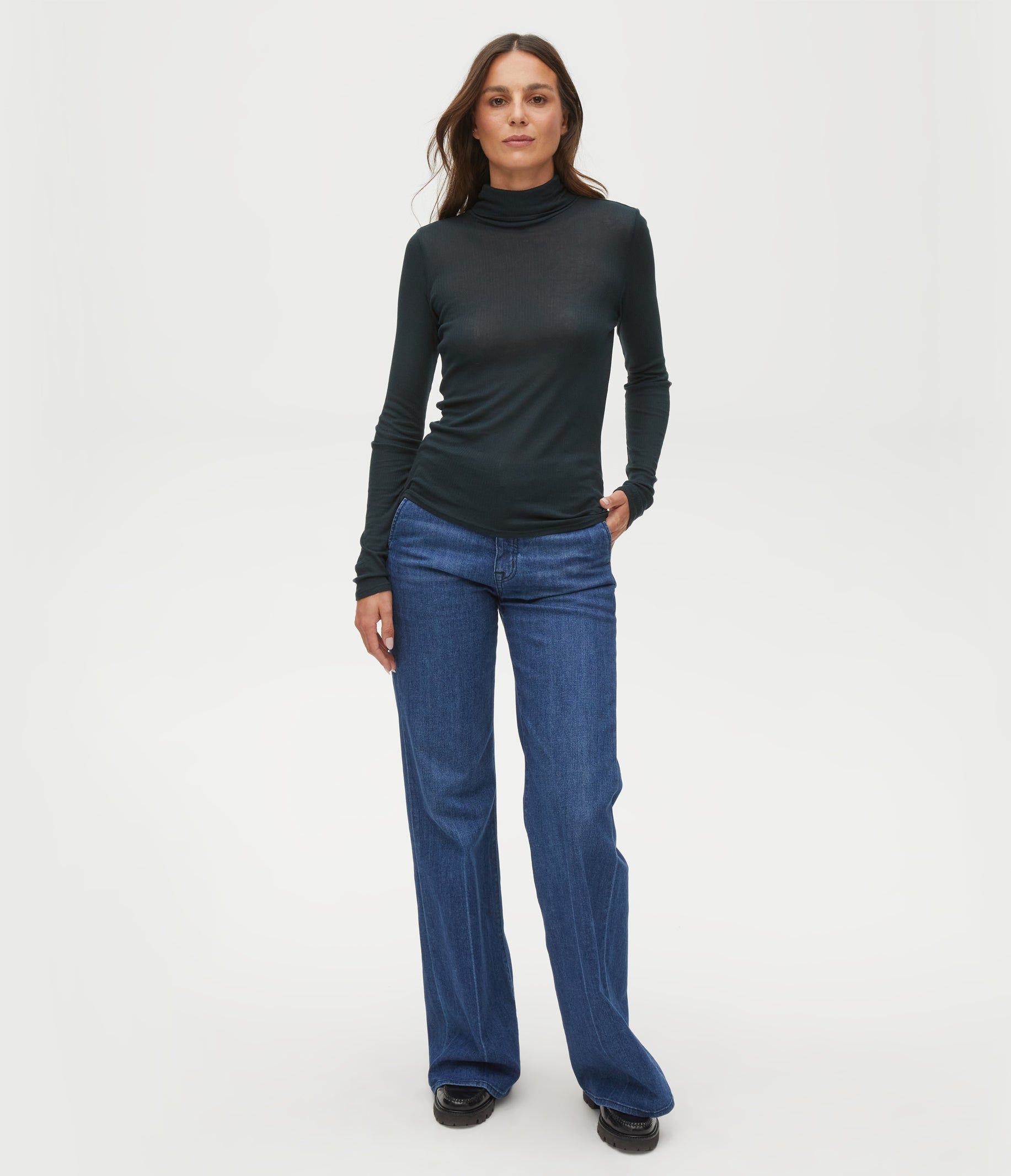 Alanis Ribbed Turtleneck Tee sold by Michael Stars product image thumbnail 18