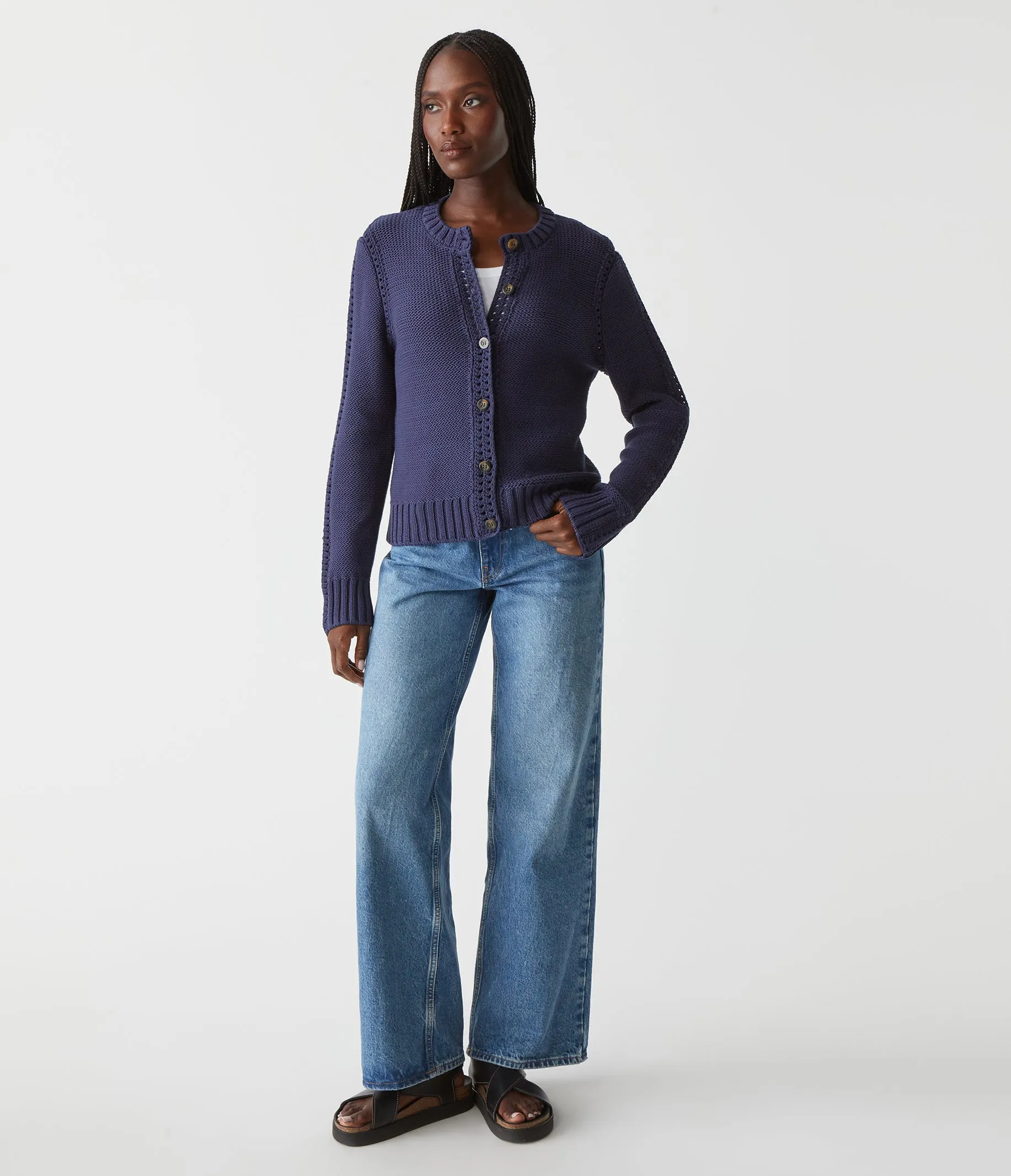 Adaline Button Front Cardigan sold by Michael Stars product image thumbnail 2