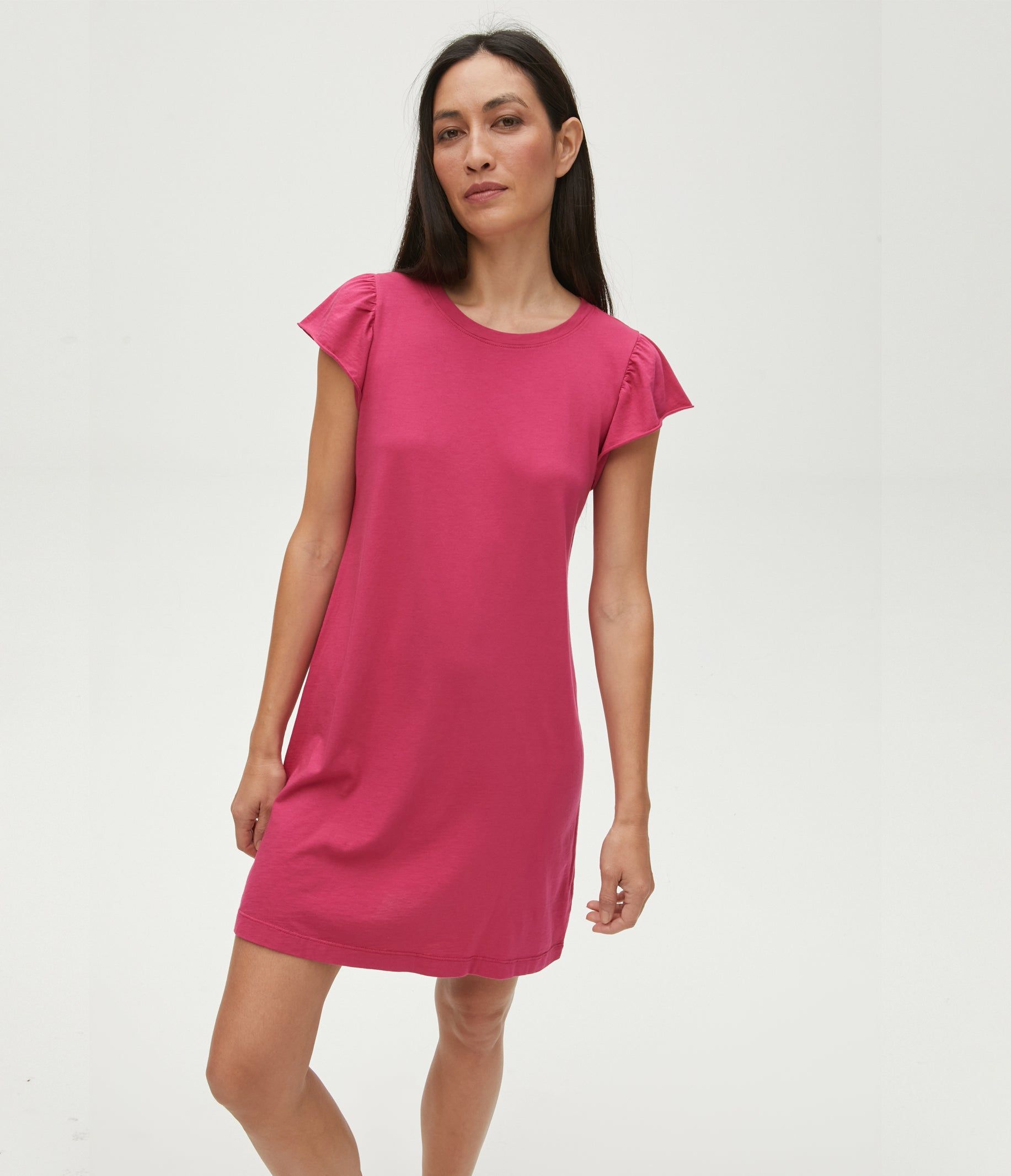Dena Shirt Dress with Flutter Sleeves sold by Michael Stars product image thumbnail 5