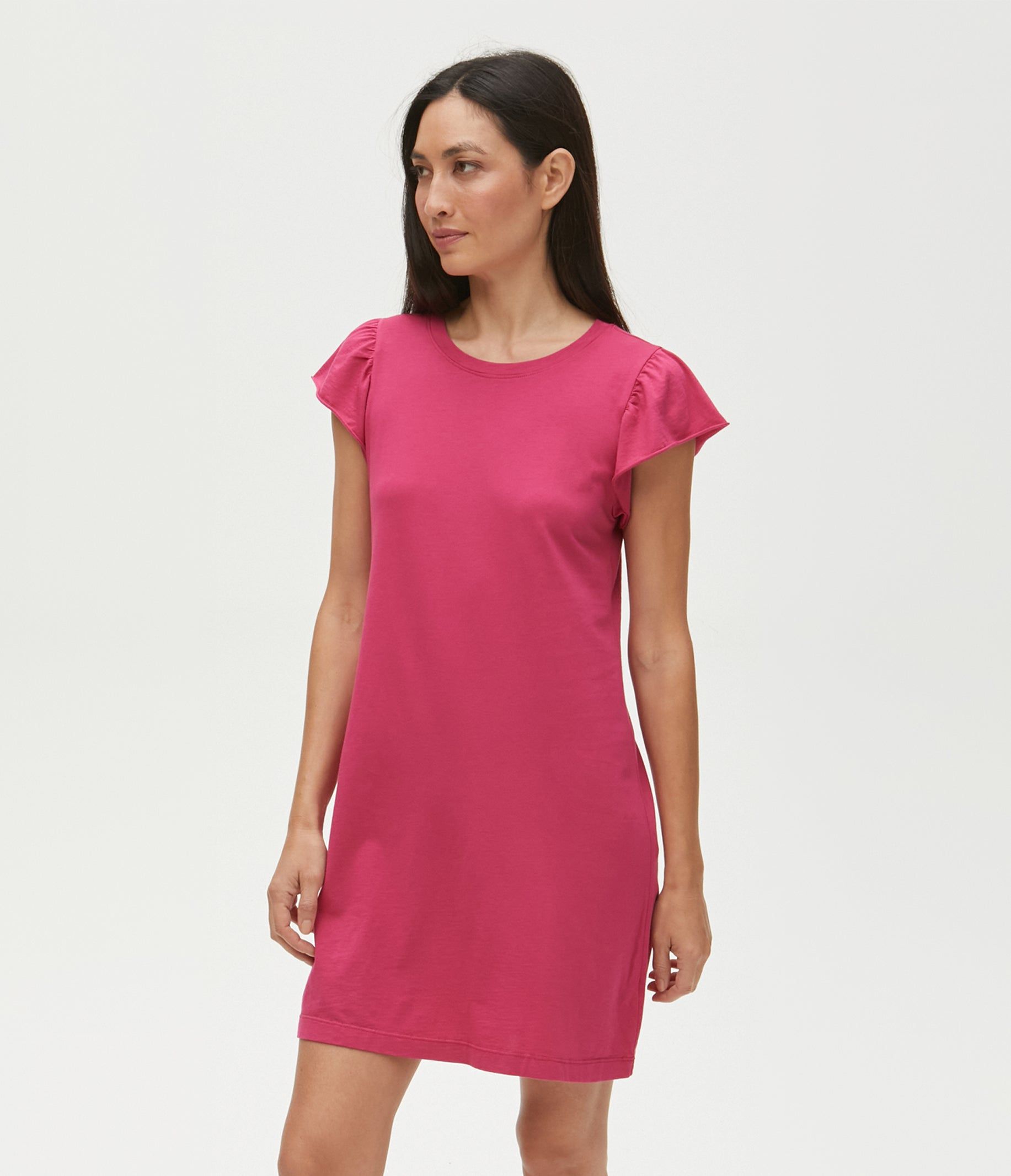 Dena Shirt Dress with Flutter Sleeves sold by Michael Stars product image thumbnail 7