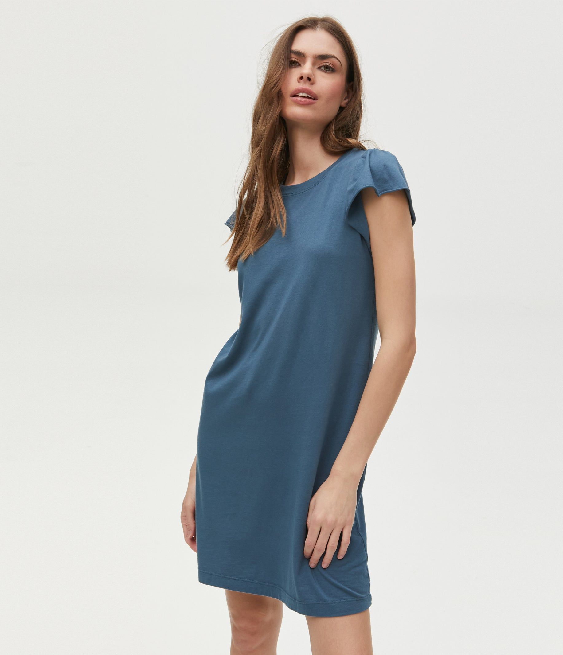 Dena Shirt Dress with Flutter Sleeves sold by Michael Stars product image thumbnail 9
