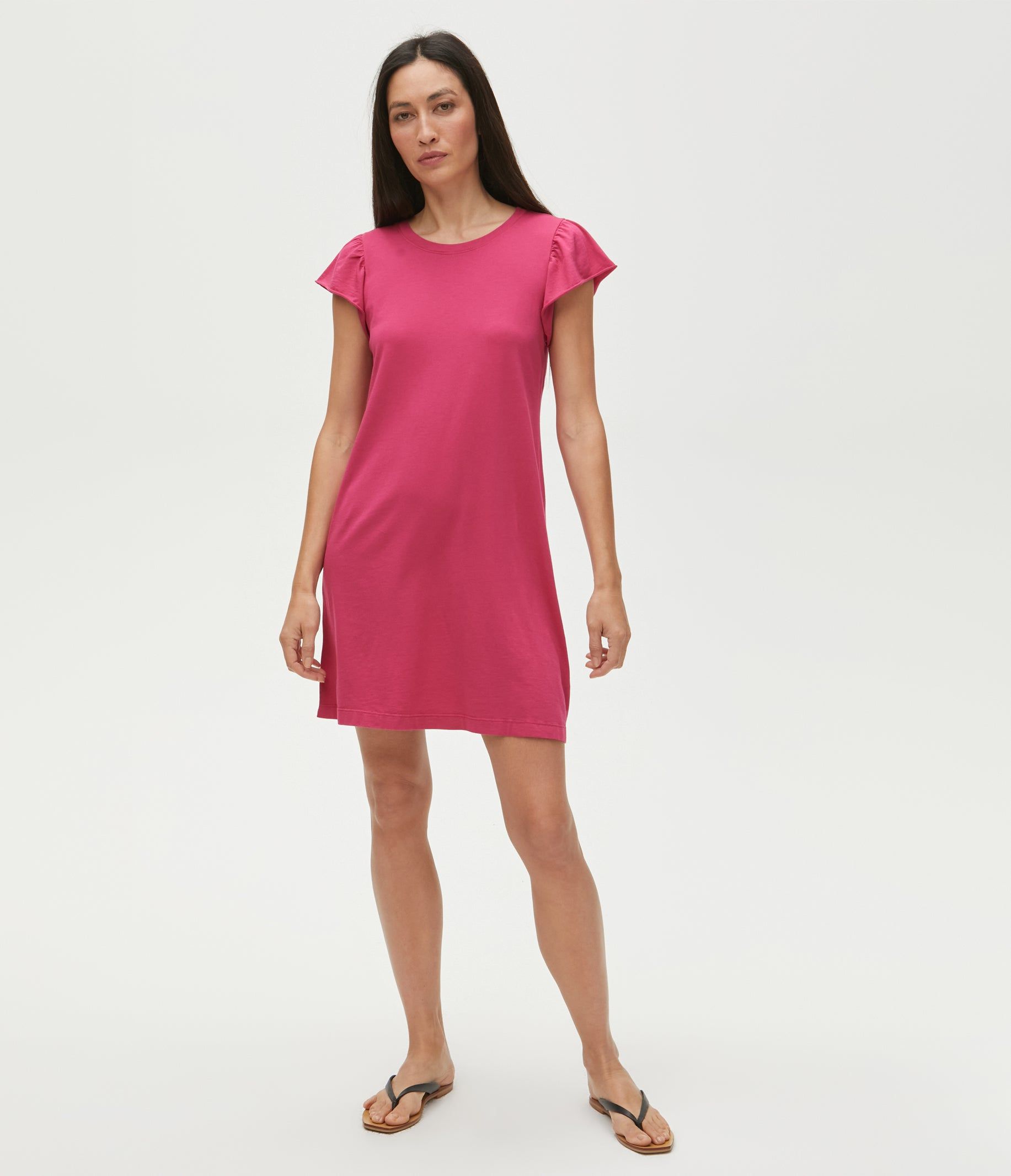 Dena Shirt Dress with Flutter Sleeves sold by Michael Stars product image thumbnail 6