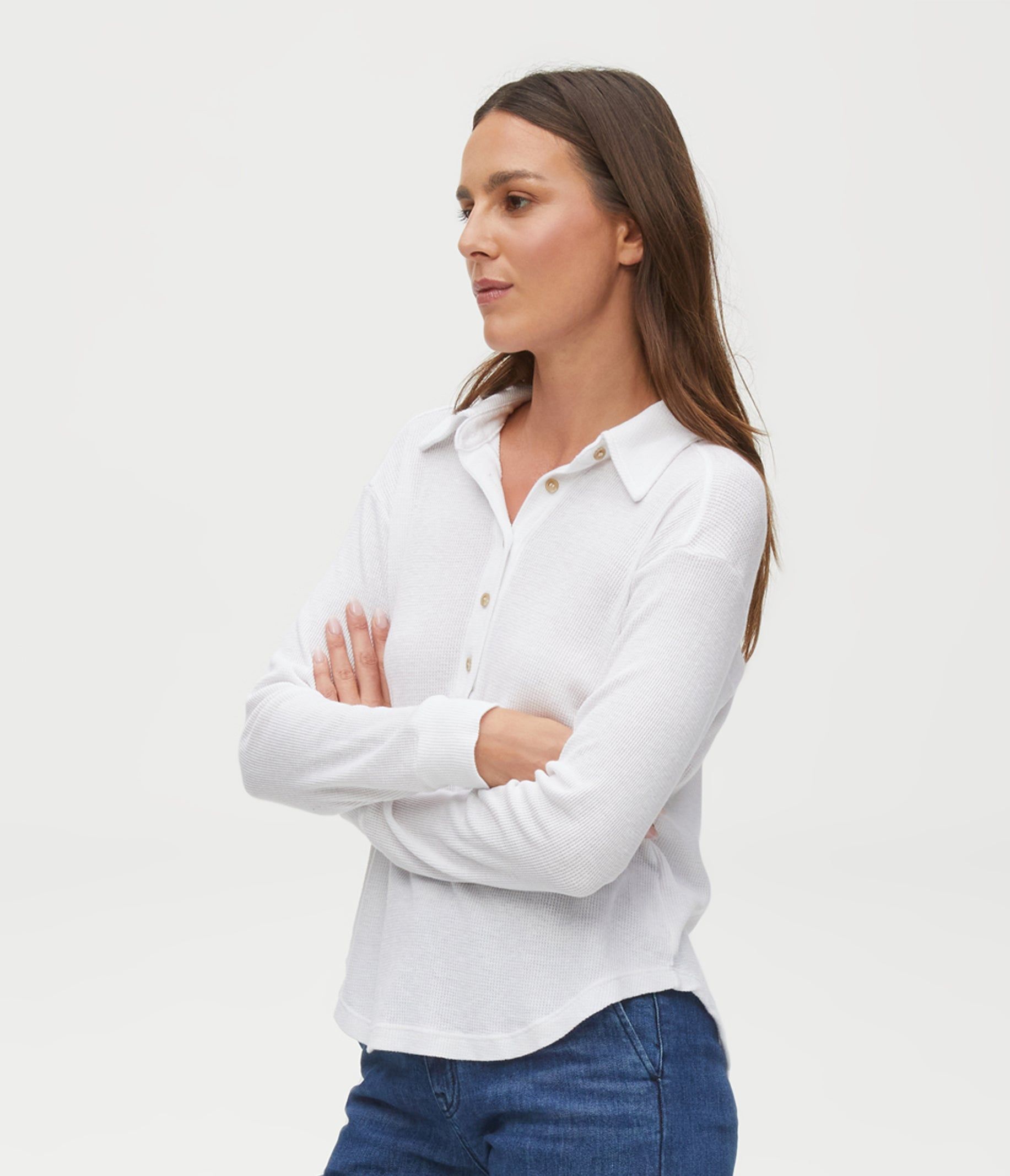 Amina Thermal Polo Tee sold by Michael Stars product image thumbnail 12