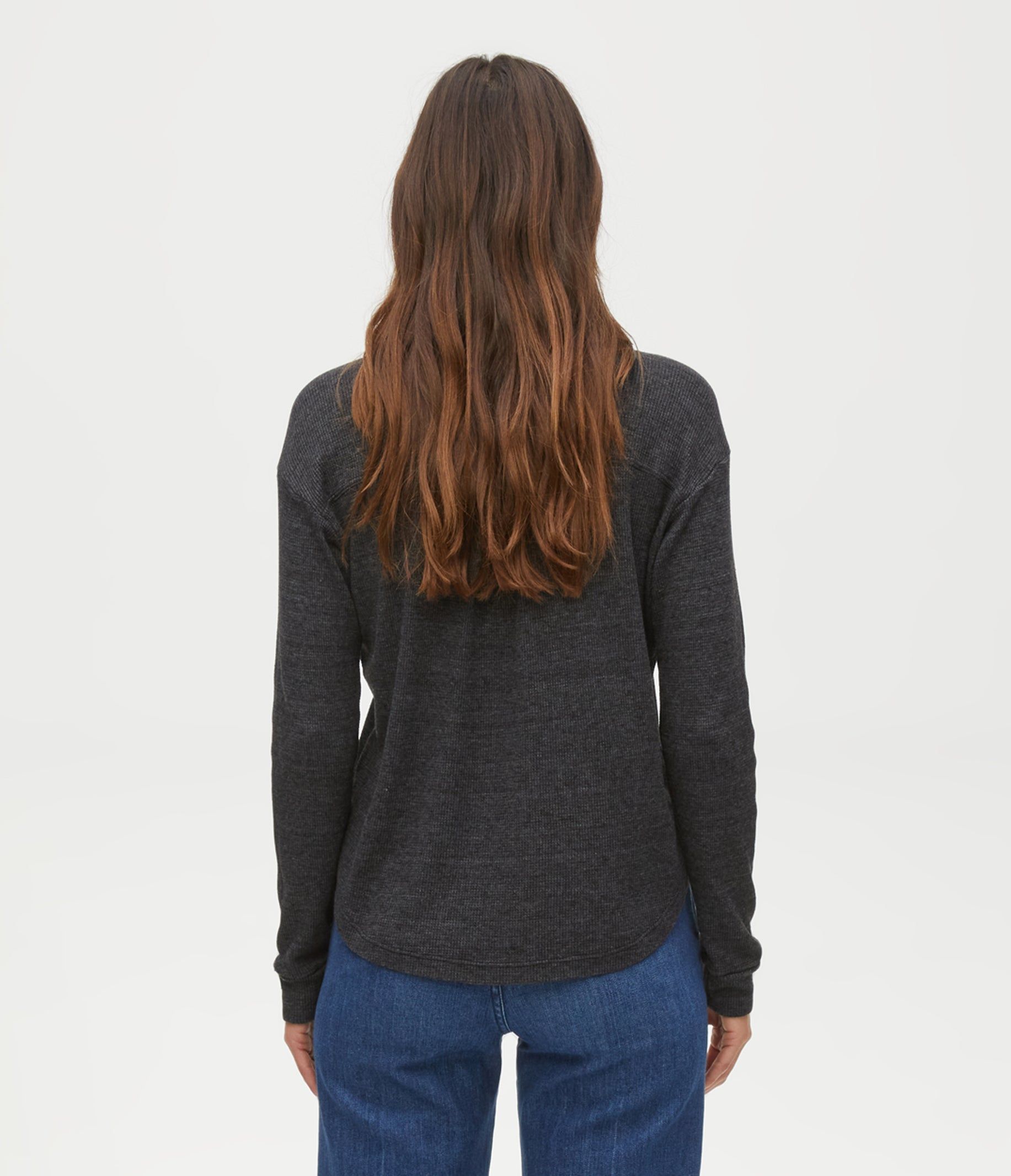 Amina Thermal Polo Tee sold by Michael Stars product image thumbnail 4