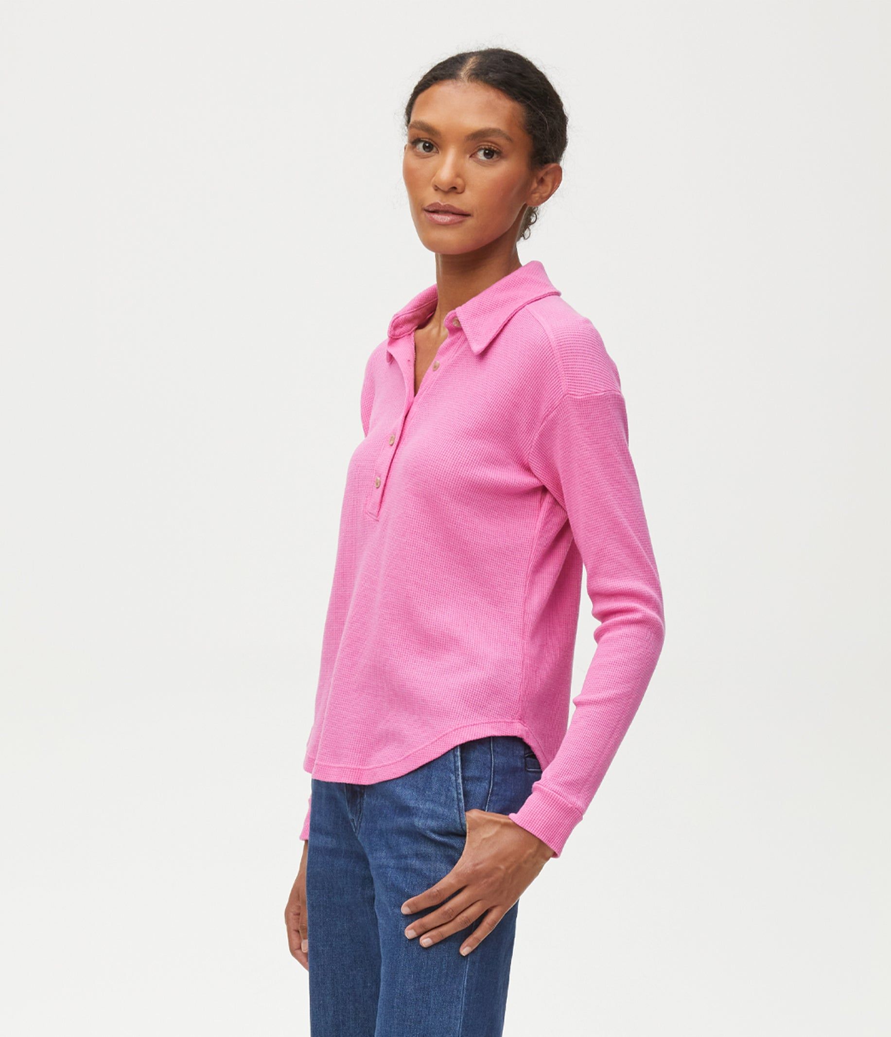 Amina Thermal Polo Tee sold by Michael Stars product image thumbnail 8