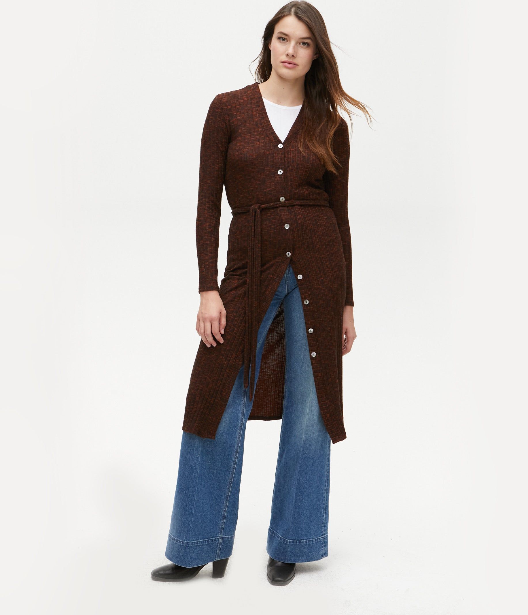 Isa Ribbed Cardigan sold by Michael Stars product image thumbnail 8