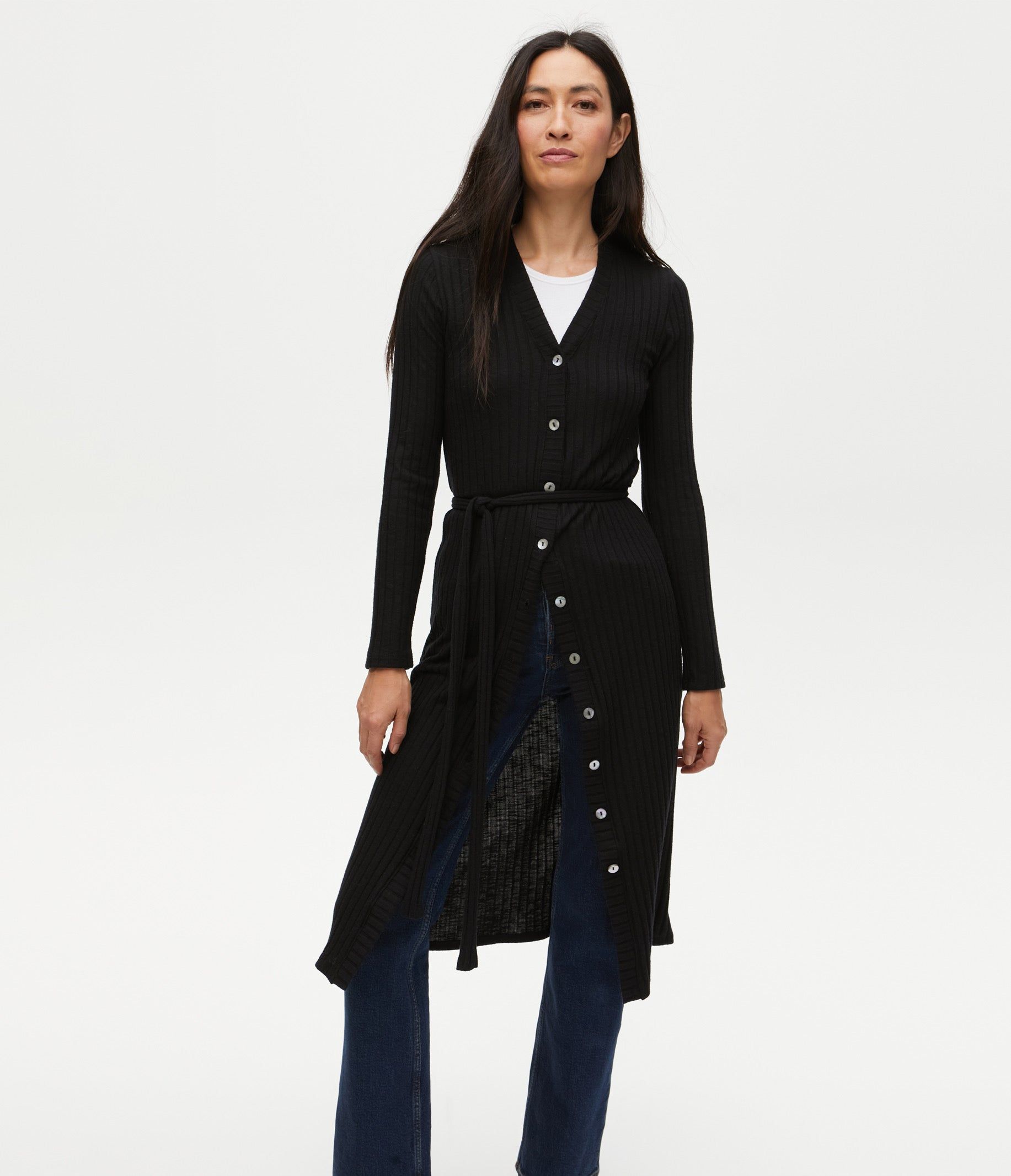 Isa Ribbed Cardigan sold by Michael Stars product image thumbnail 5