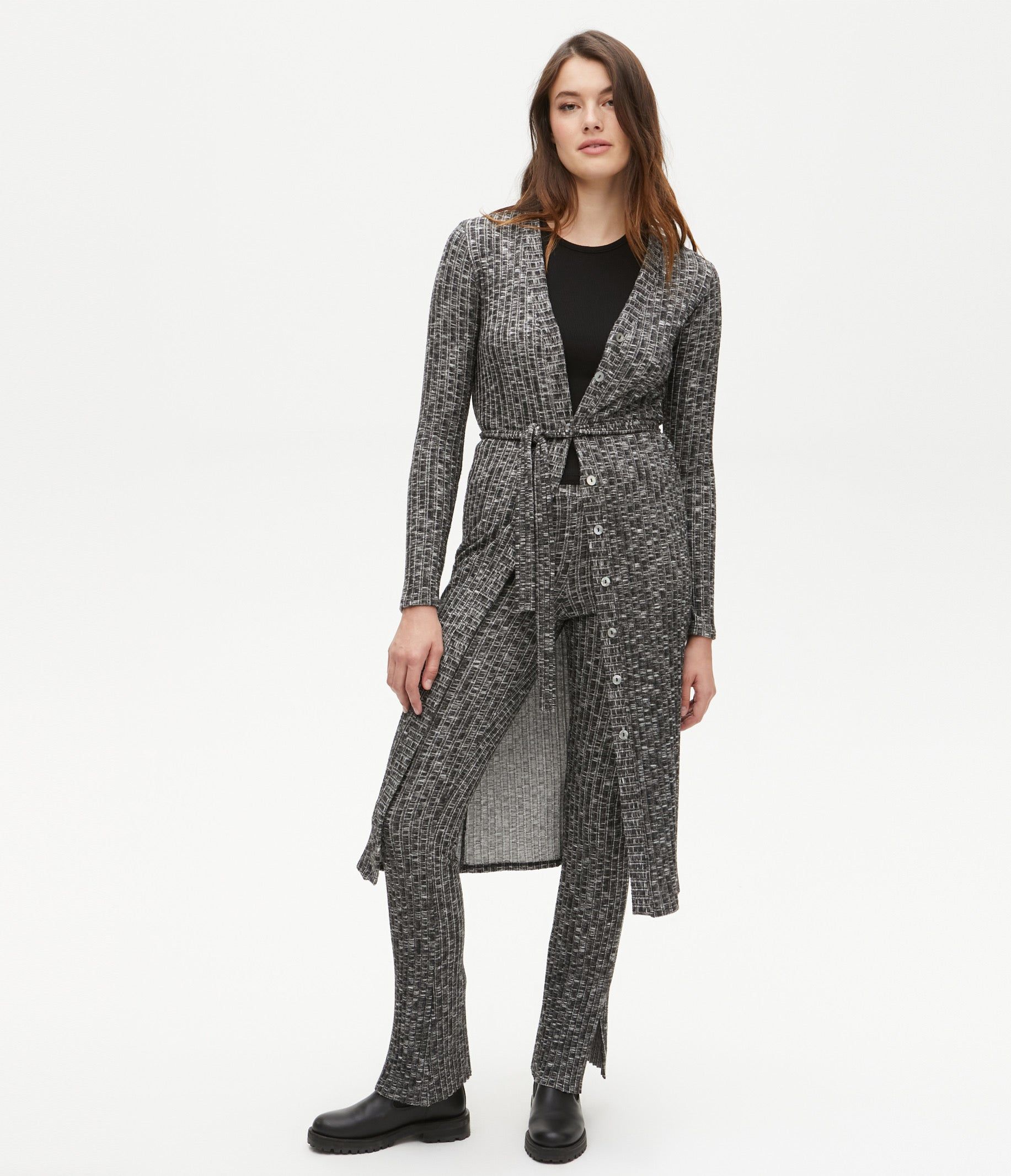 Isa Ribbed Cardigan sold by Michael Stars product image thumbnail 2