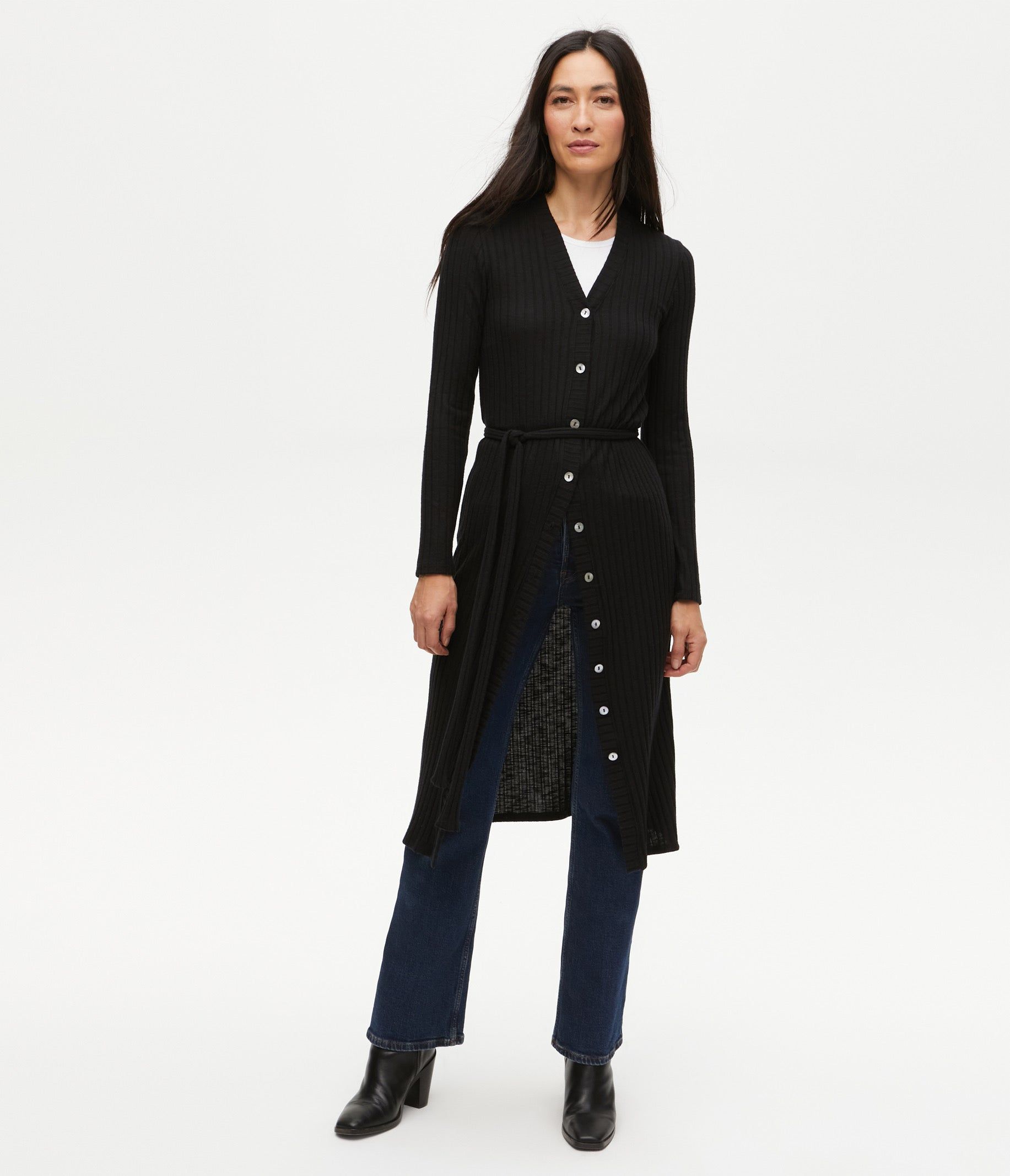 Isa Ribbed Cardigan sold by Michael Stars product image thumbnail 6