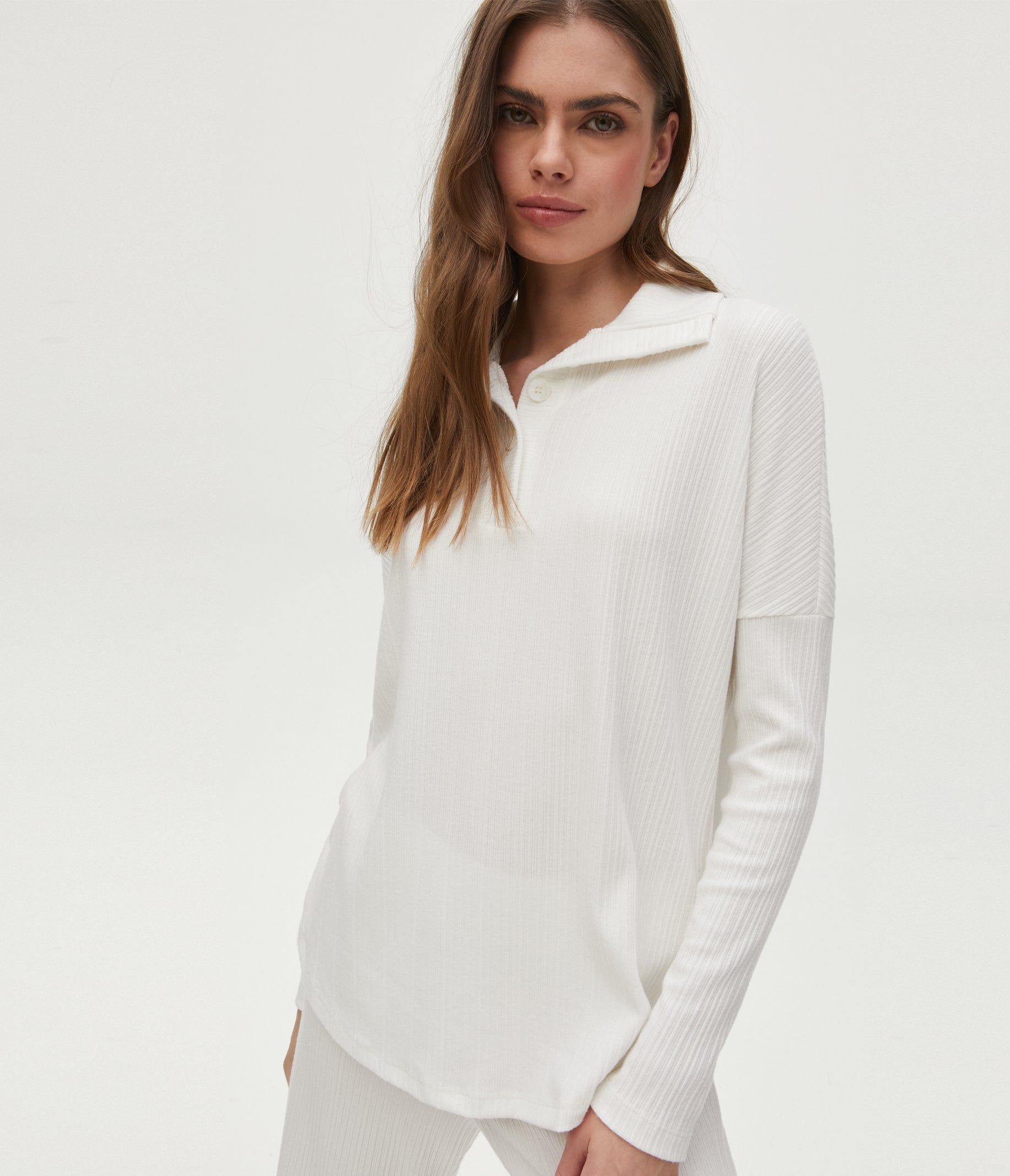 Luca Ribbed Henley Top sold by Michael Stars product image thumbnail 5