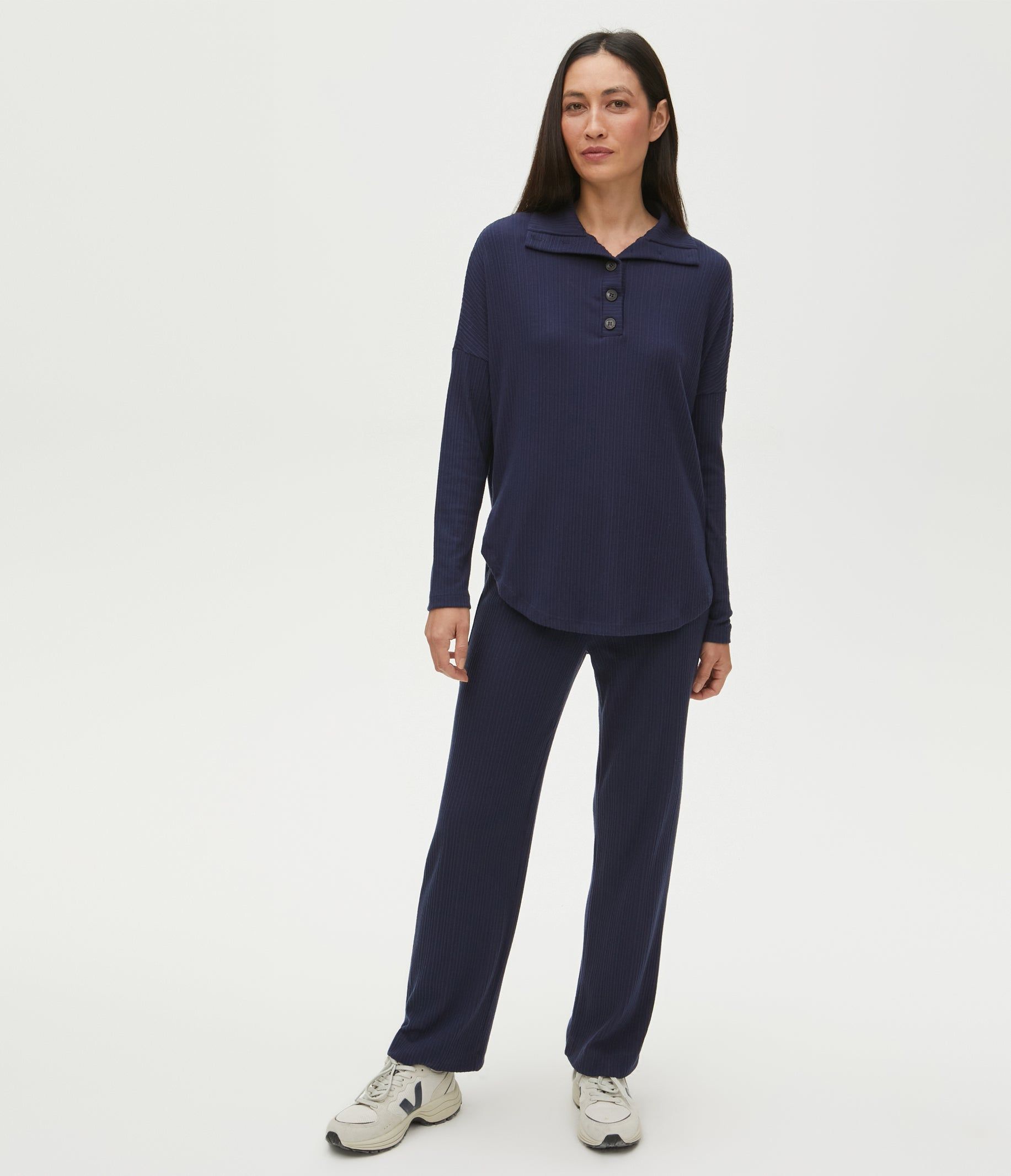 Luca Ribbed Henley Top sold by Michael Stars product image thumbnail 2