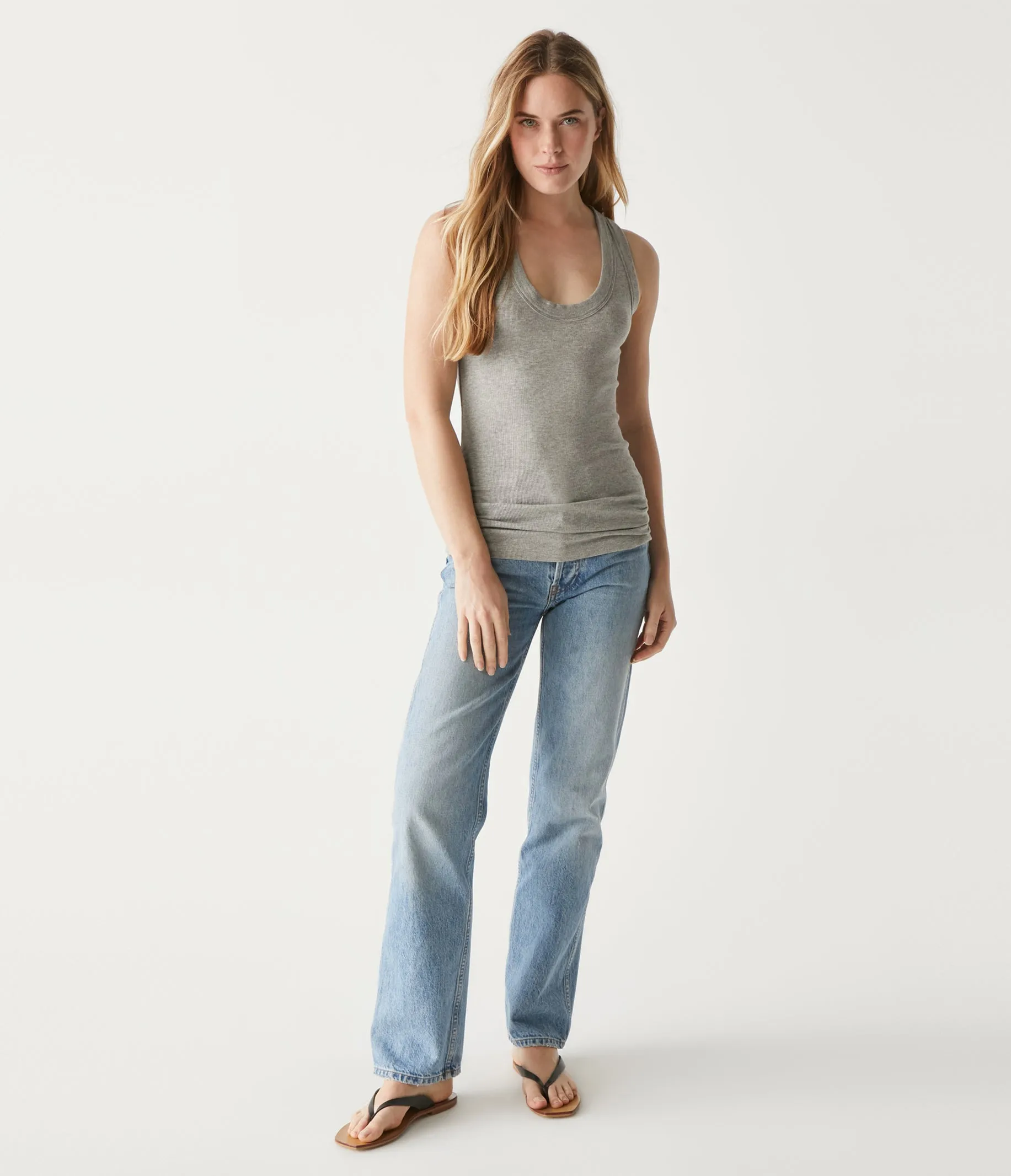 Micah Ribbed Scoop Neck Tank sold by Michael Stars product image thumbnail 2