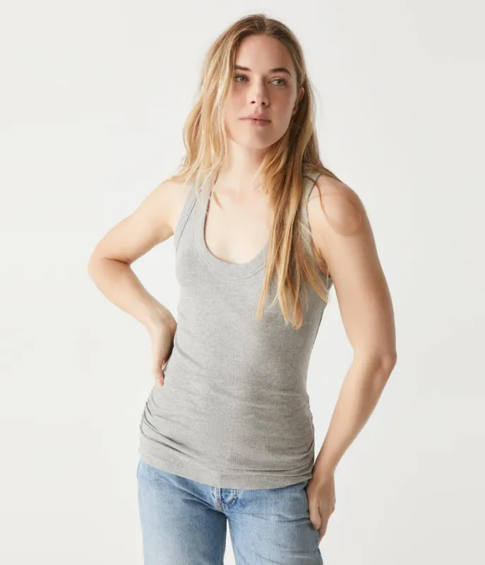 Micah Ribbed Scoop Neck Tank made by Michael Stars