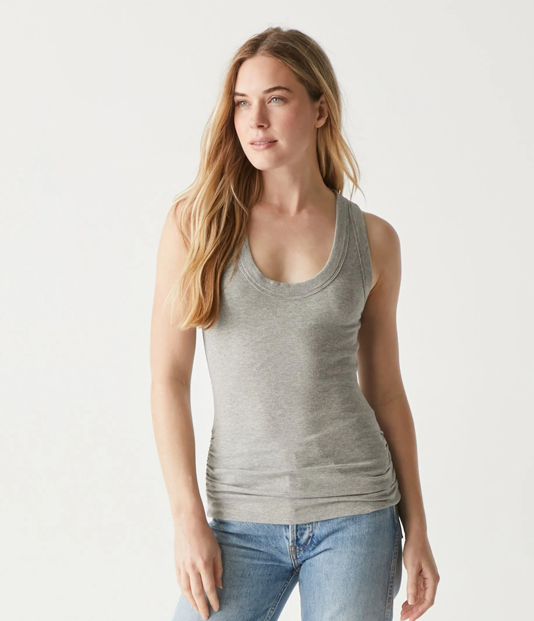 Micah Ribbed Scoop Neck Tank sold by Michael Stars product image thumbnail 3