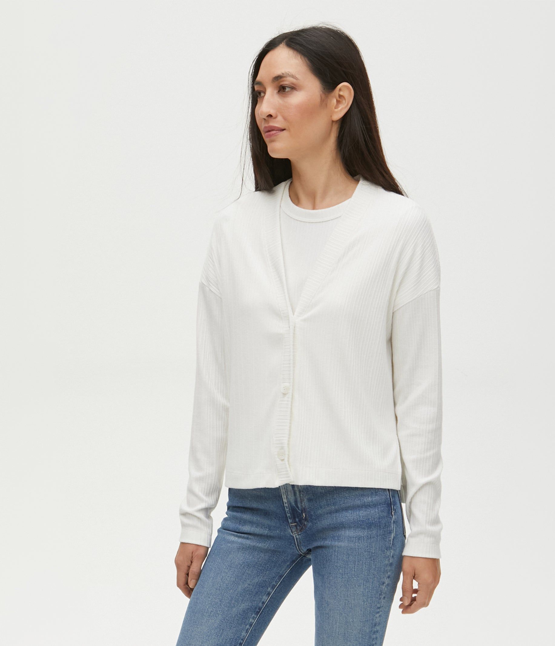 Ren Ribbed Cardigan sold by Michael Stars product image thumbnail 3