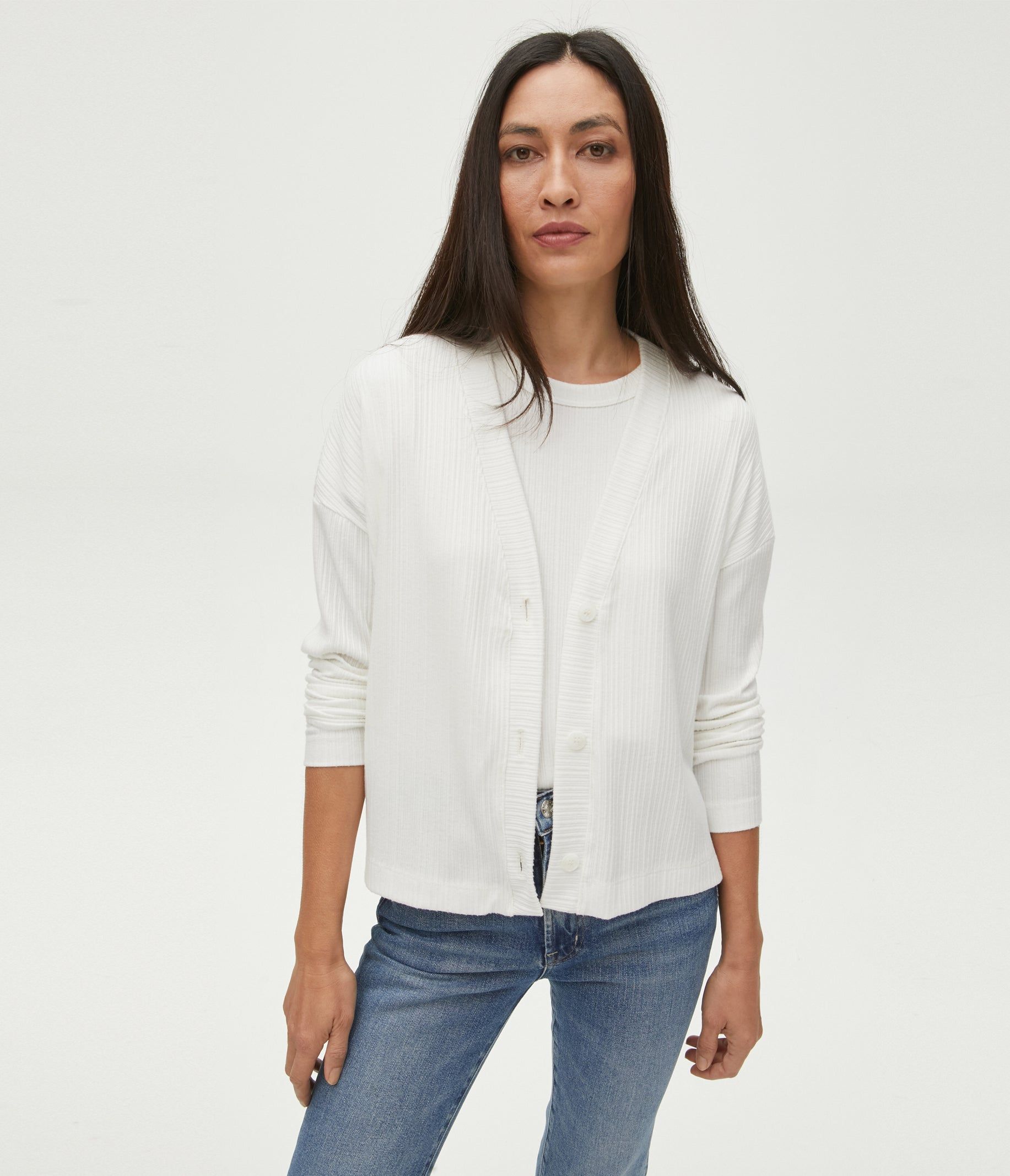 Ren Ribbed Cardigan sold by Michael Stars