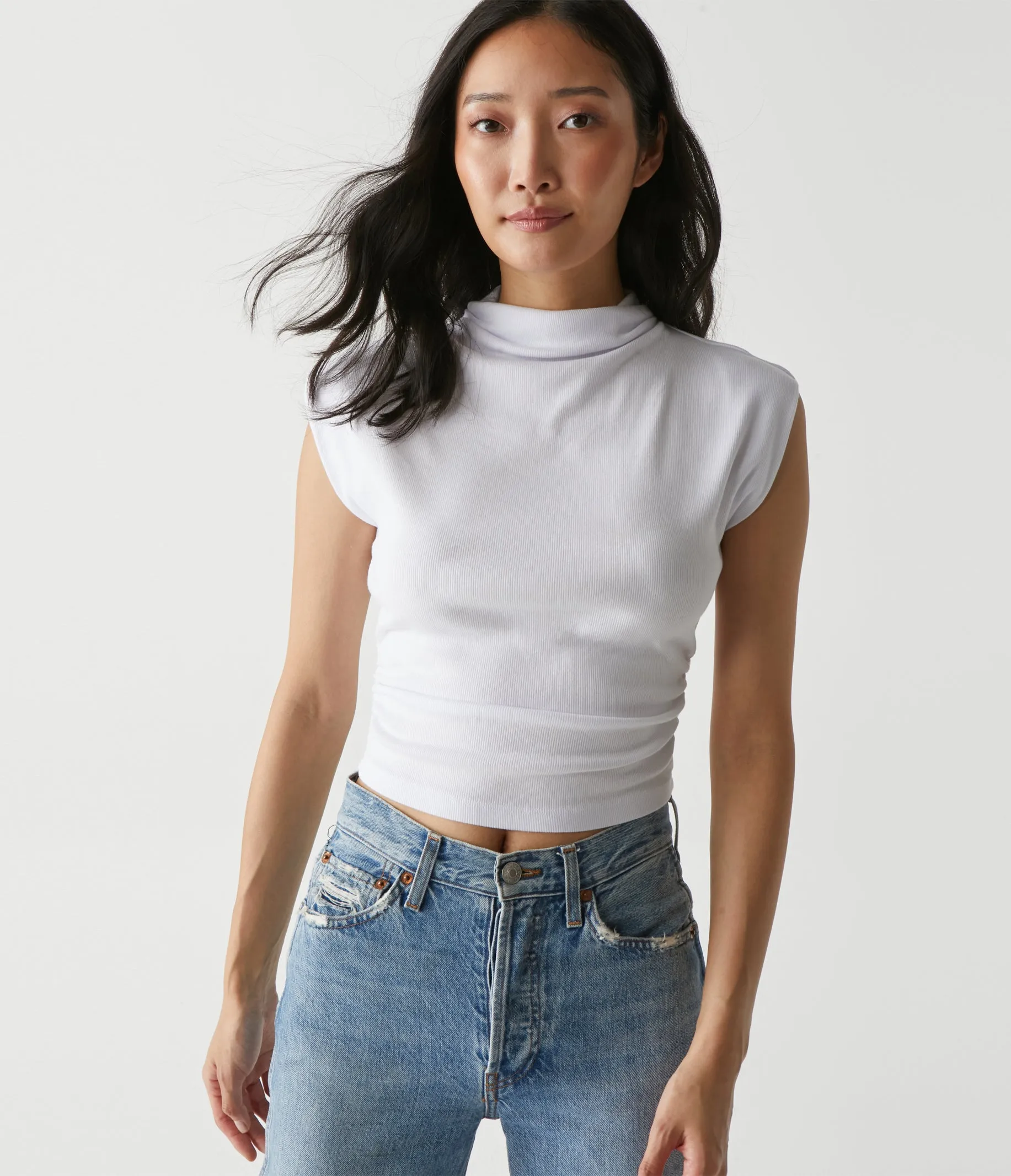 Piper Cropped Power Shoulder Tee sold by Michael Stars product image thumbnail 5