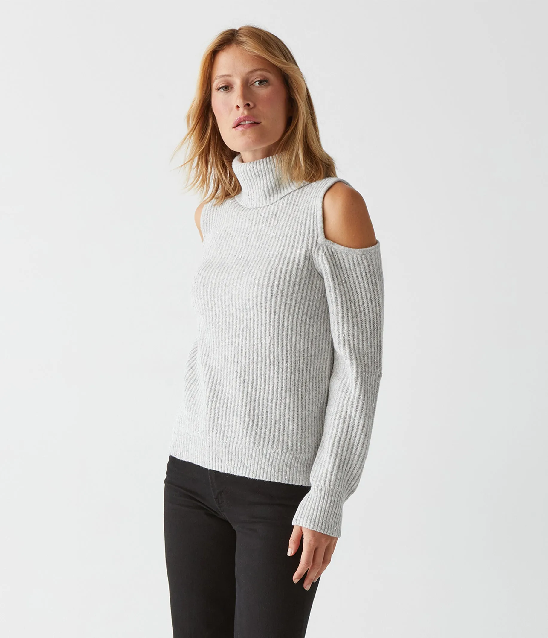 Elisabeth Cold Shoulder Sequin Sweater sold by Michael Stars product image thumbnail 3