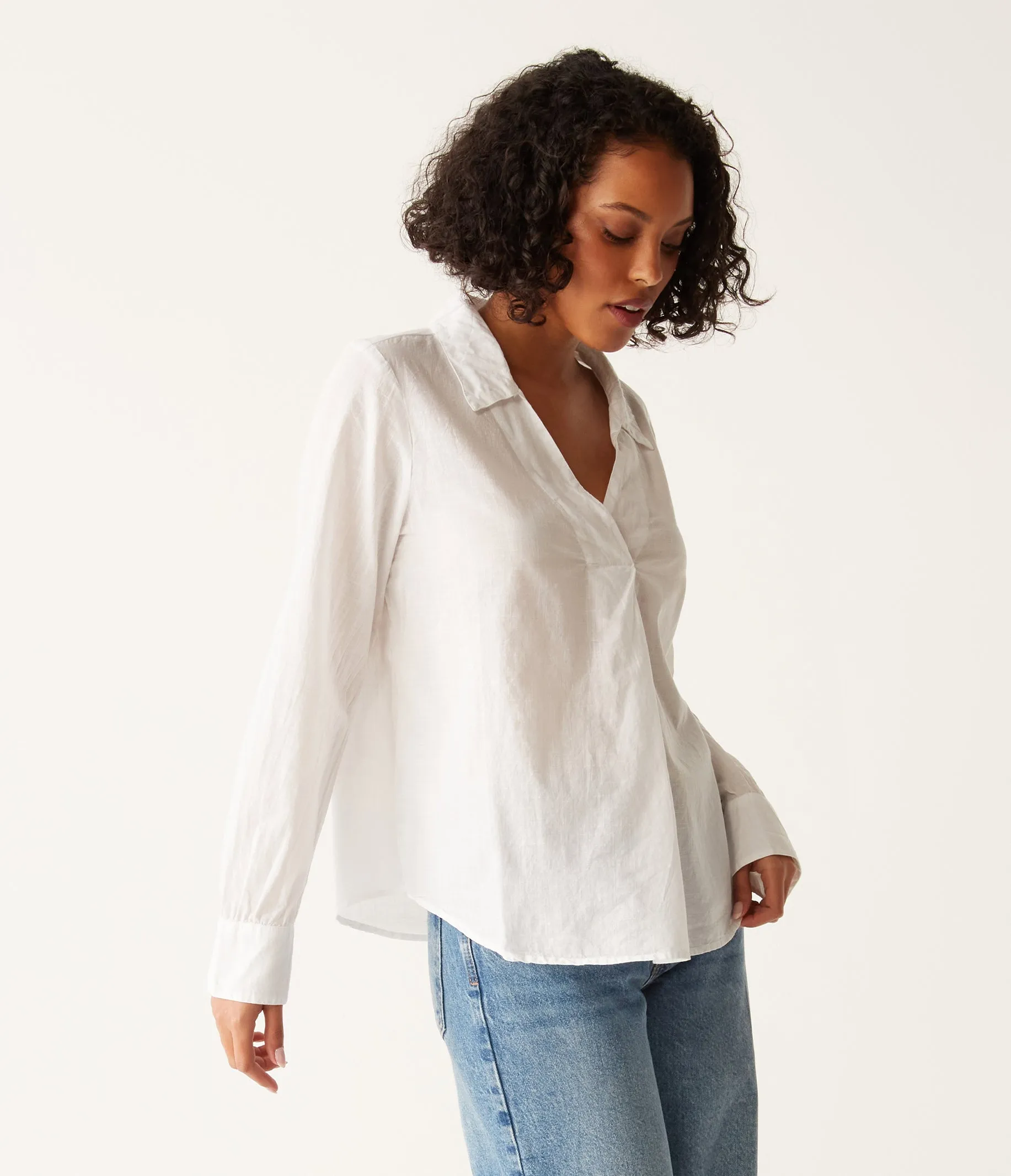 Stevie Collared Popover Shirt sold by Michael Stars product image thumbnail 3