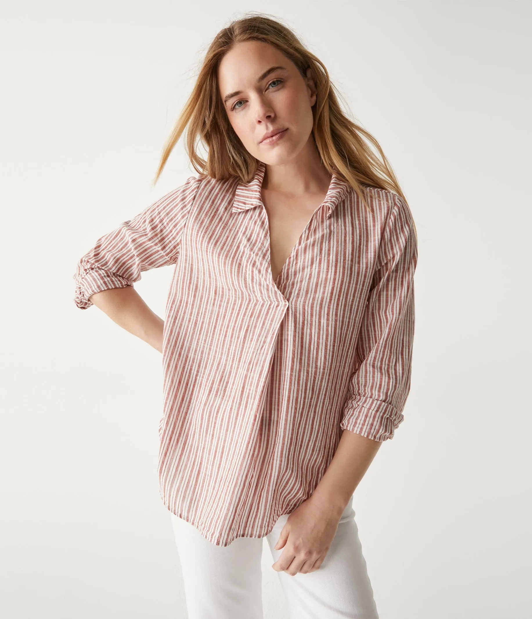 Stevie Collared Popover Shirt sold by Michael Stars product image thumbnail 5