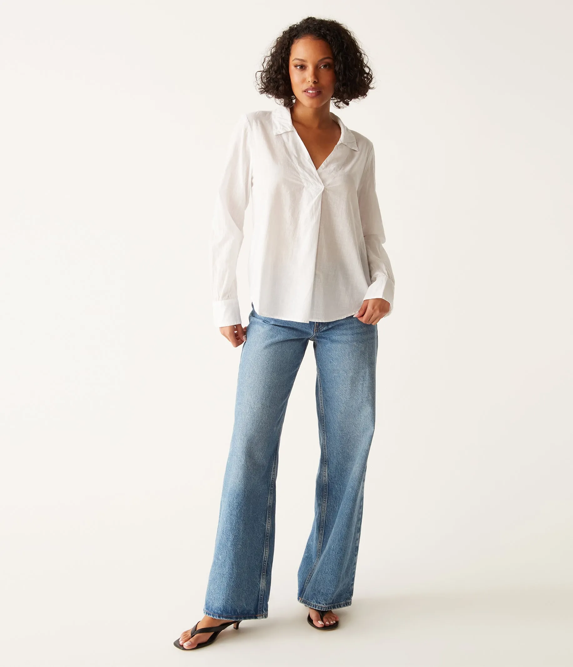 Stevie Collared Popover Shirt sold by Michael Stars product image thumbnail 2