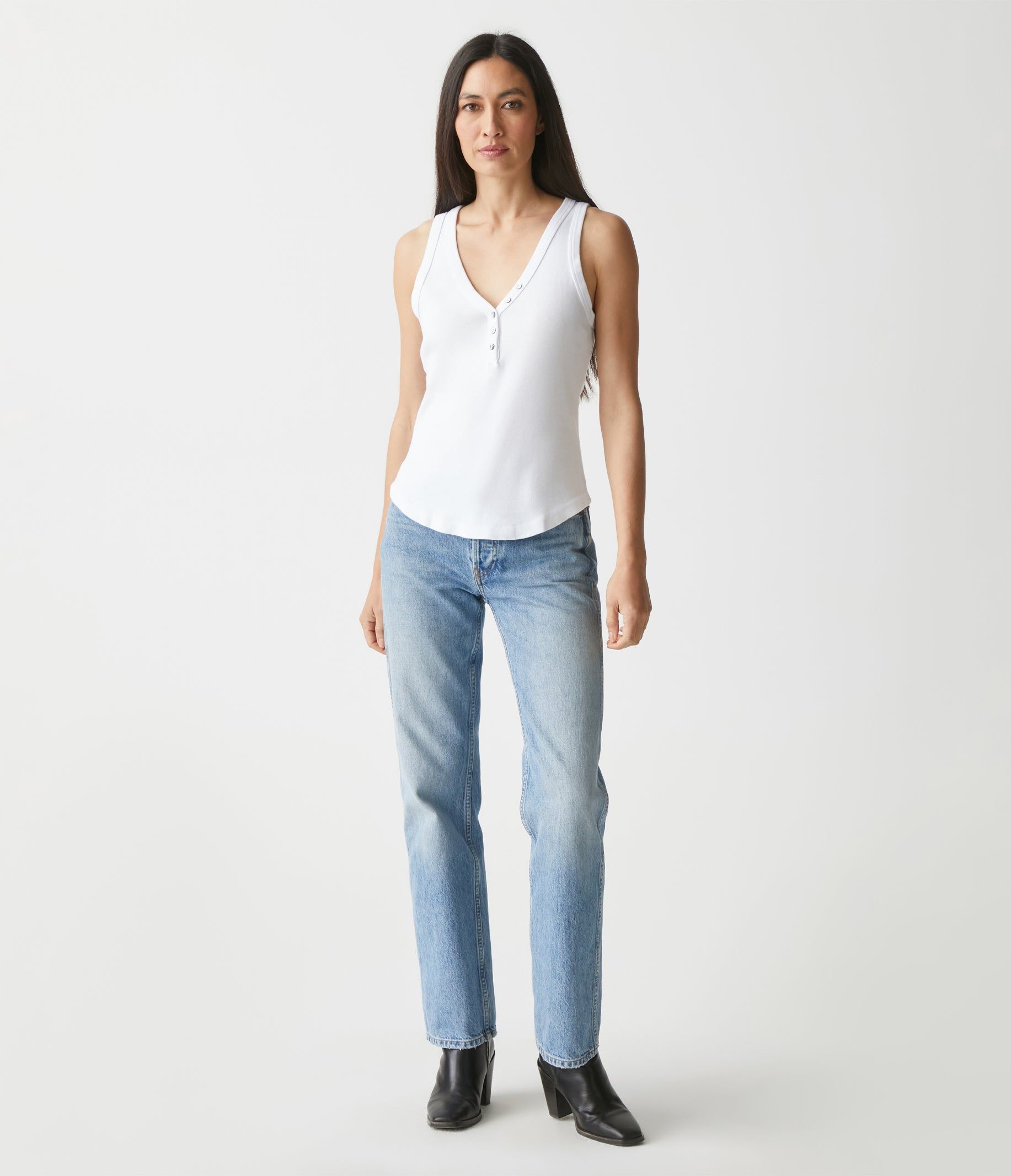 Luna Henley Tank sold by Michael Stars product image thumbnail 3