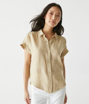 Charlie Linen Button Down Shirt sold by Michael Stars