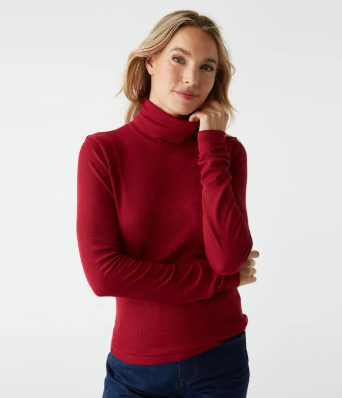 Tara Crop Turtleneck made by Michael Stars
