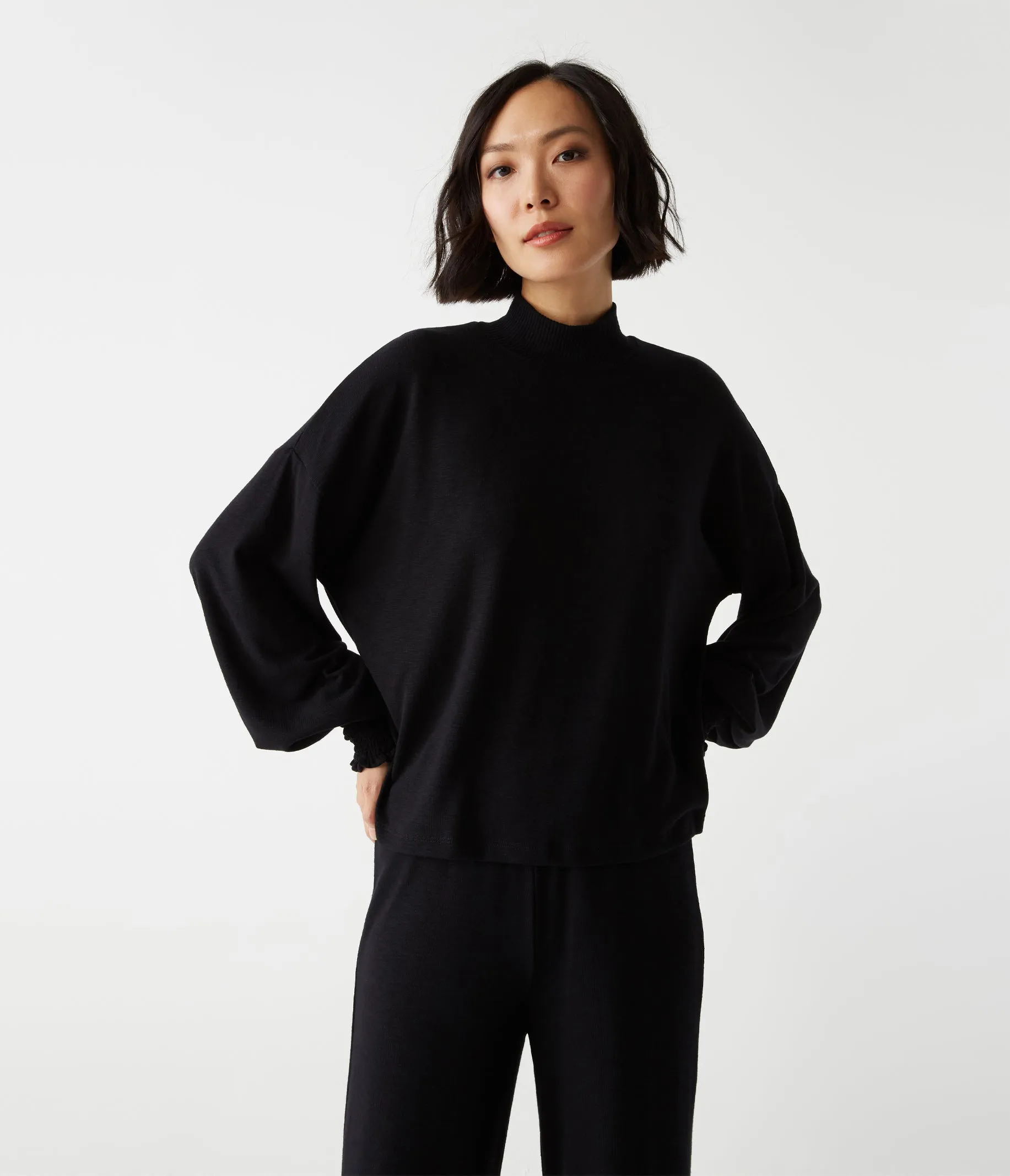 Lila Mock Neck Top sold by Michael Stars