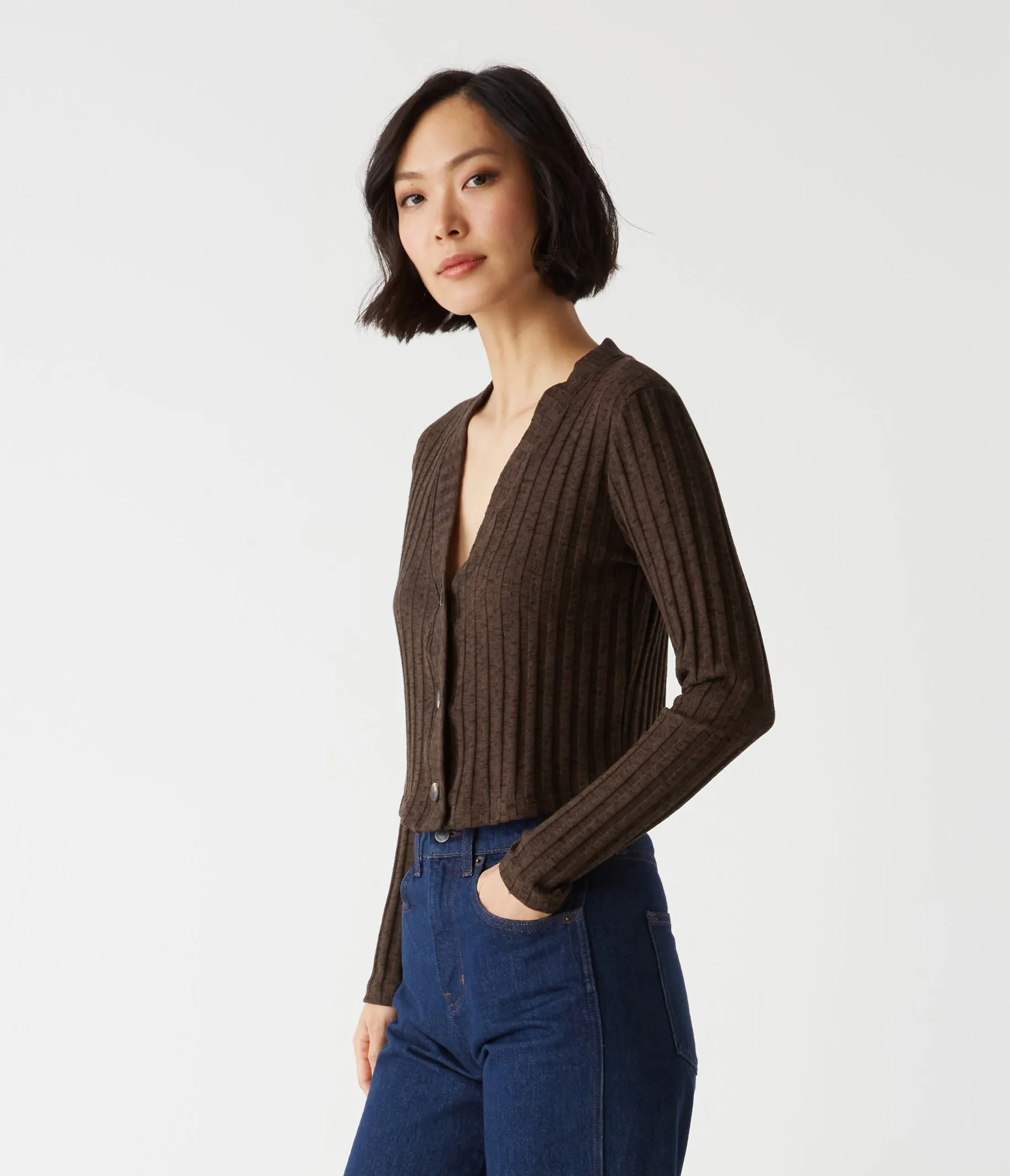 Ellis Cropped Cardigan sold by Michael Stars product image thumbnail 3