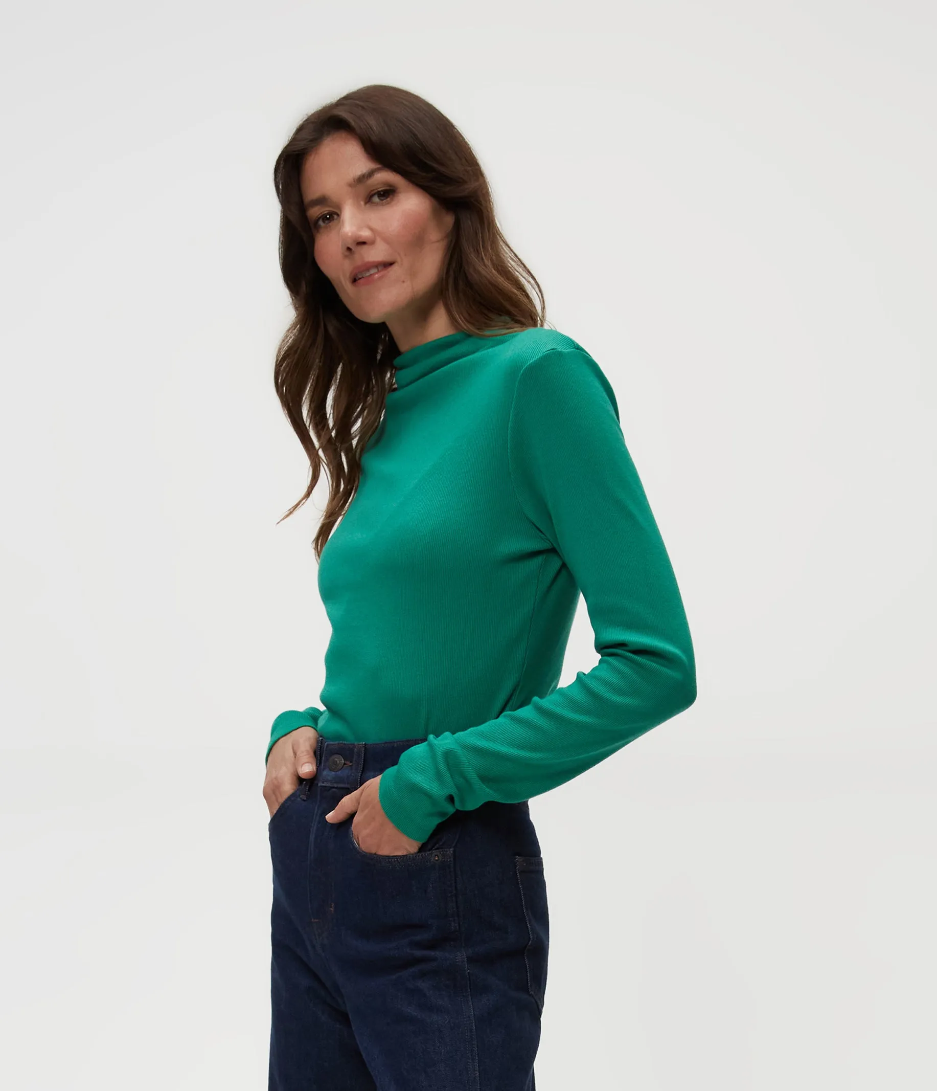 Janine Mock Neck Top sold by Michael Stars product image thumbnail 3