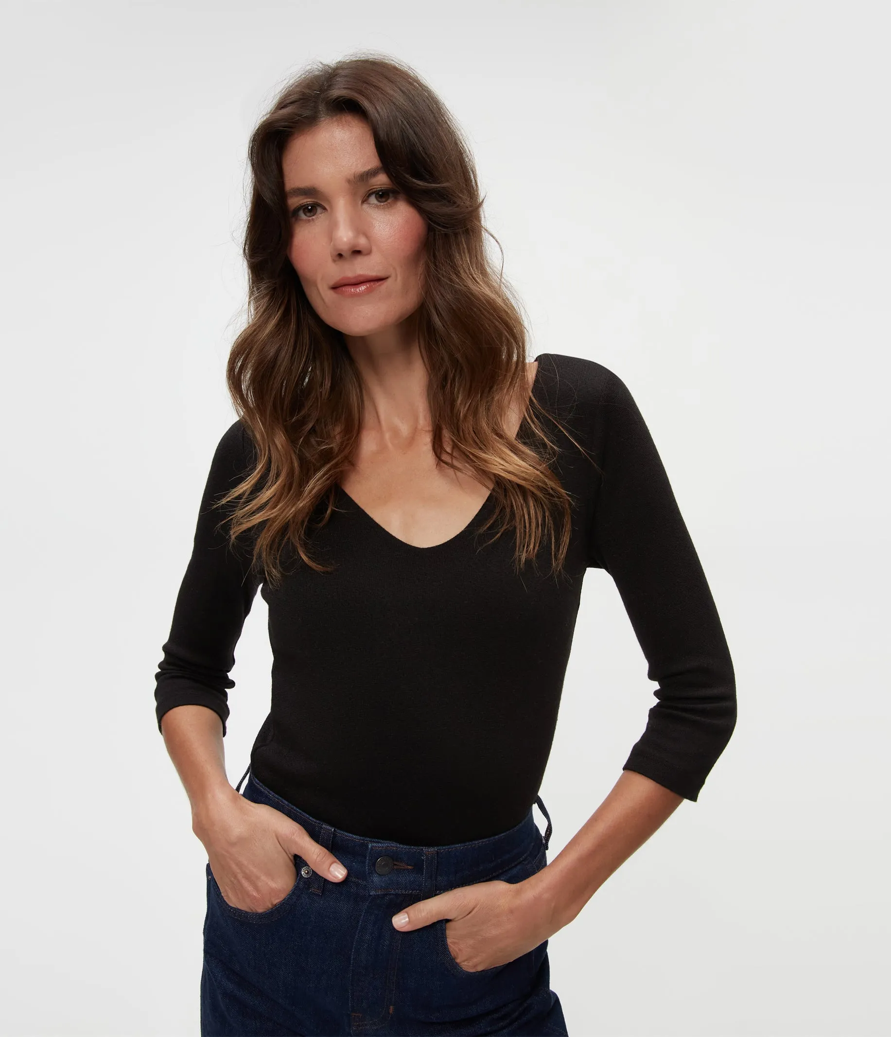 Angelina Shine V-Neck Tee sold by Michael Stars product image thumbnail 5