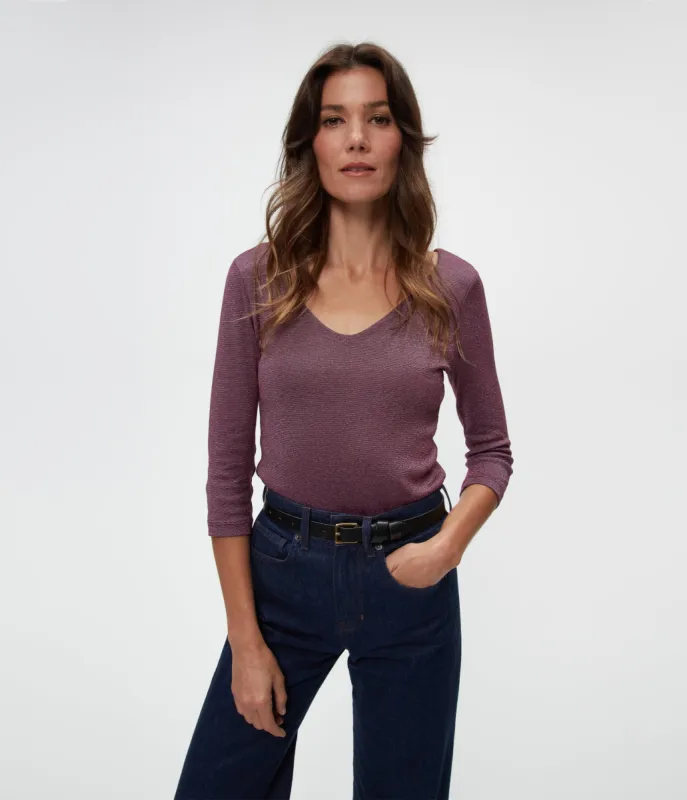 Angelina Shine V-Neck Tee sold by Michael Stars