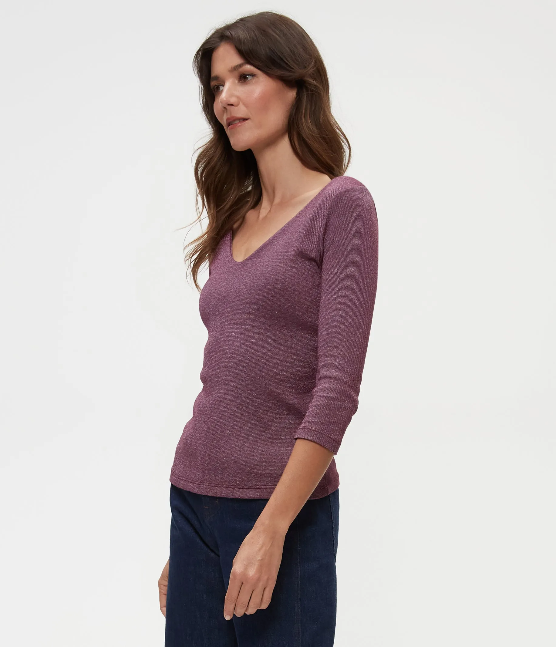 Angelina Shine V-Neck Tee sold by Michael Stars product image thumbnail 3