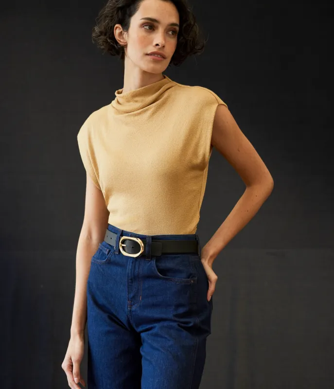 Reese Shine Power Shoulder Top sold by Michael Stars