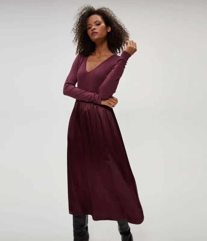 Sutton Mixed Fabric Satin Dress sold by Michael Stars