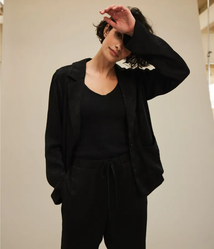 Paula Hammered Satin Blazer made by Michael Stars