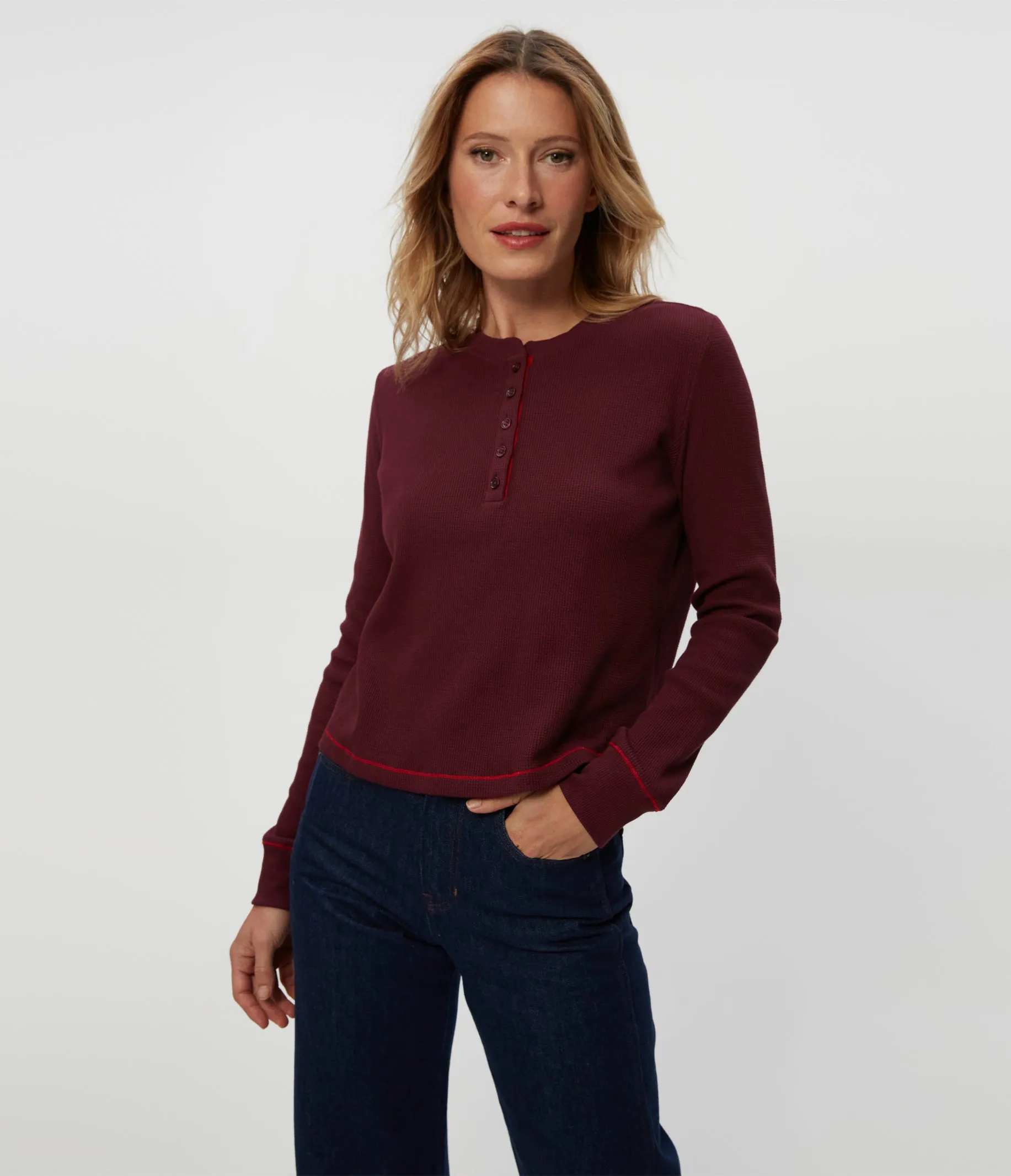 Lina Thermal Henley Tee sold by Michael Stars product image thumbnail 5