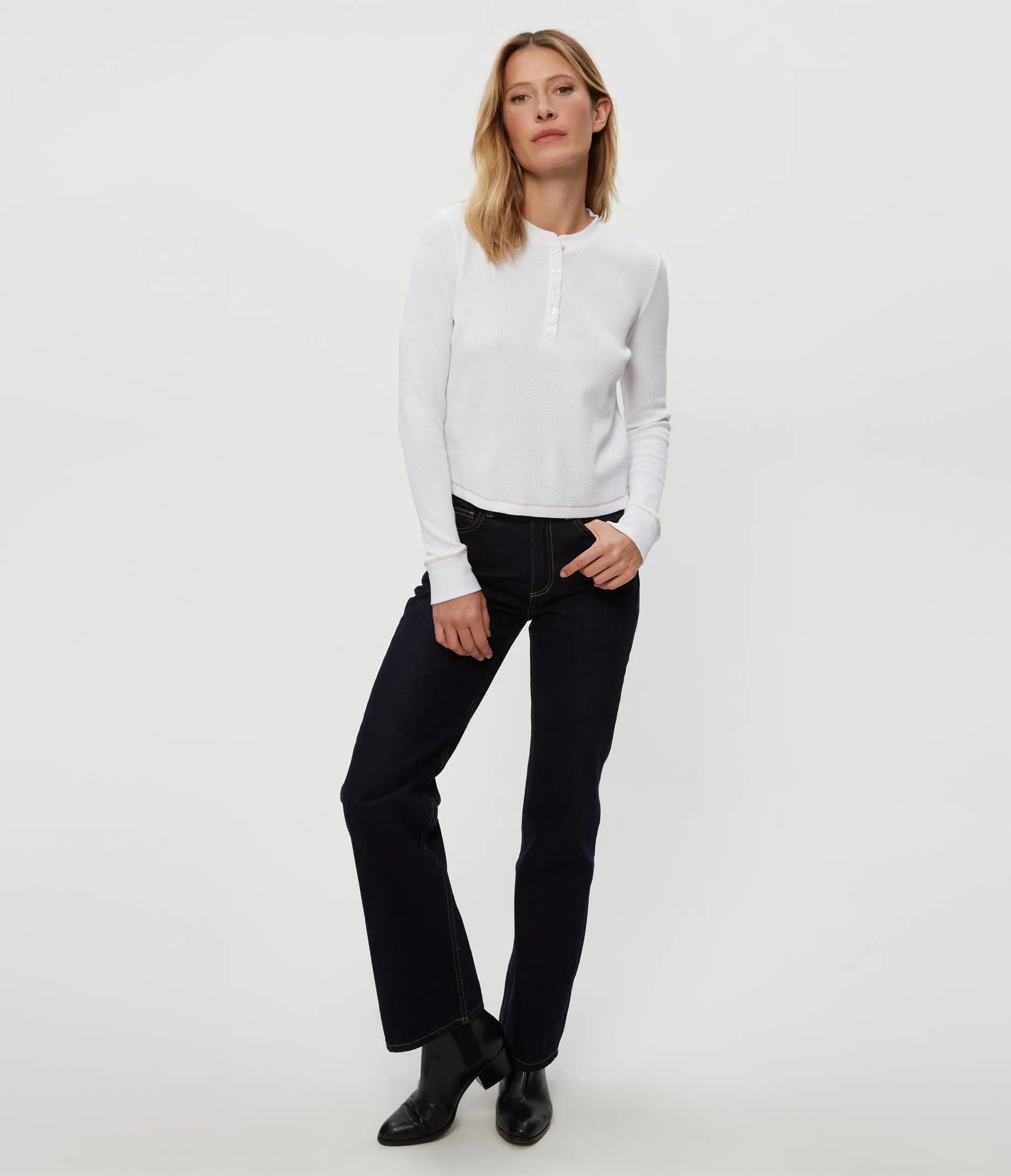 Lina Thermal Henley Tee sold by Michael Stars product image thumbnail 2