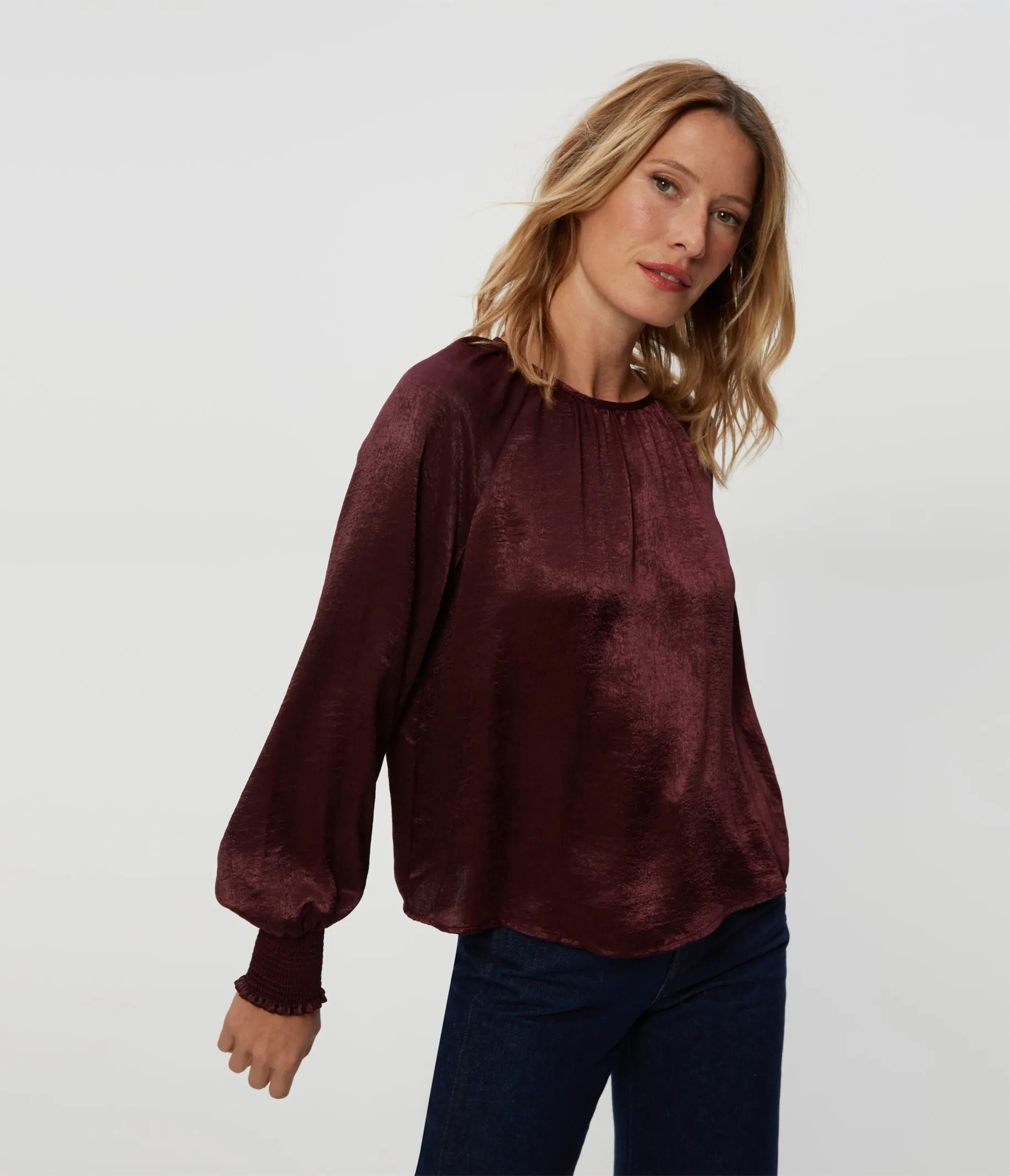 Fabi Hammered Satin Top sold by Michael Stars