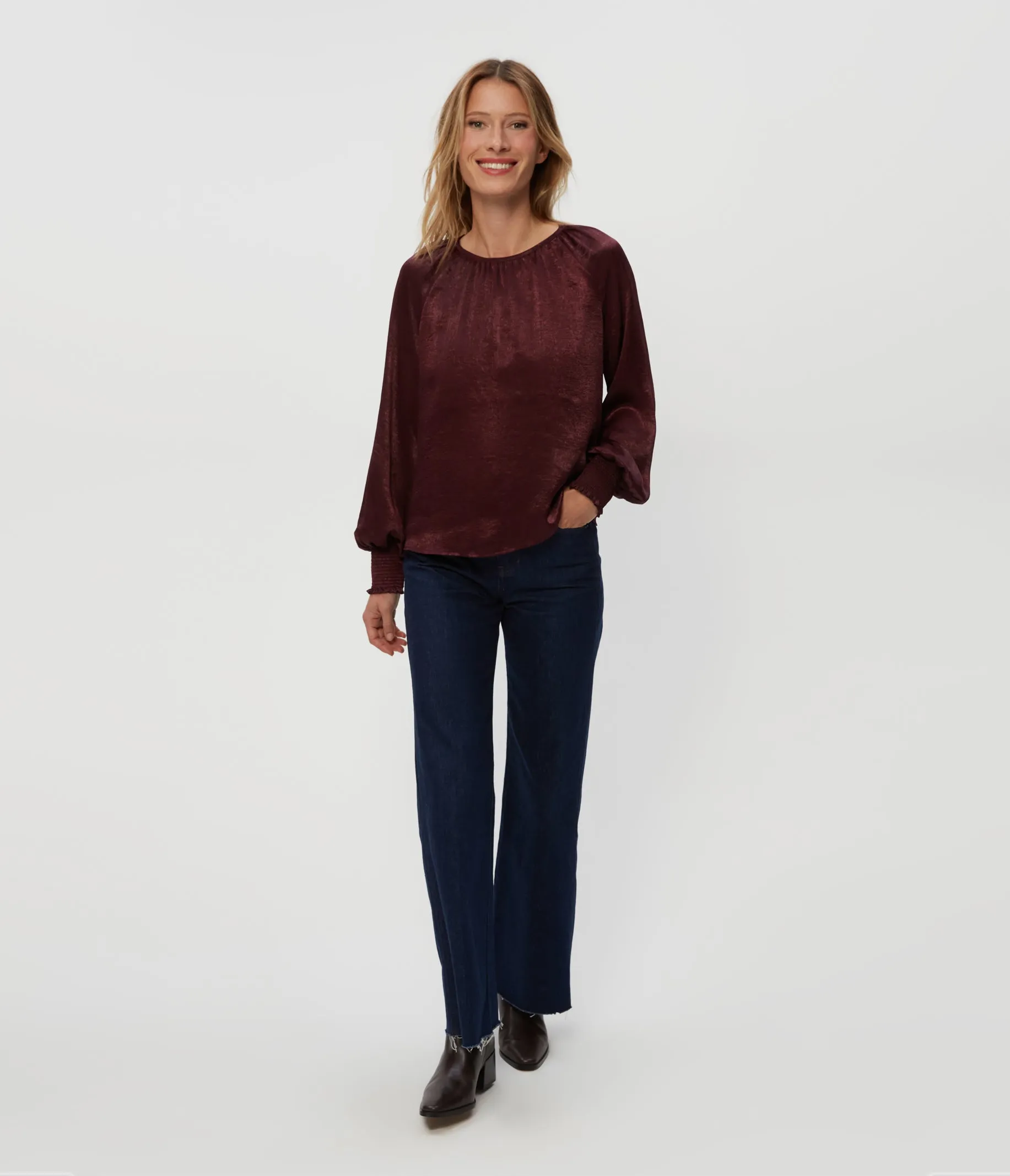 Fabi Hammered Satin Top sold by Michael Stars product image thumbnail 2